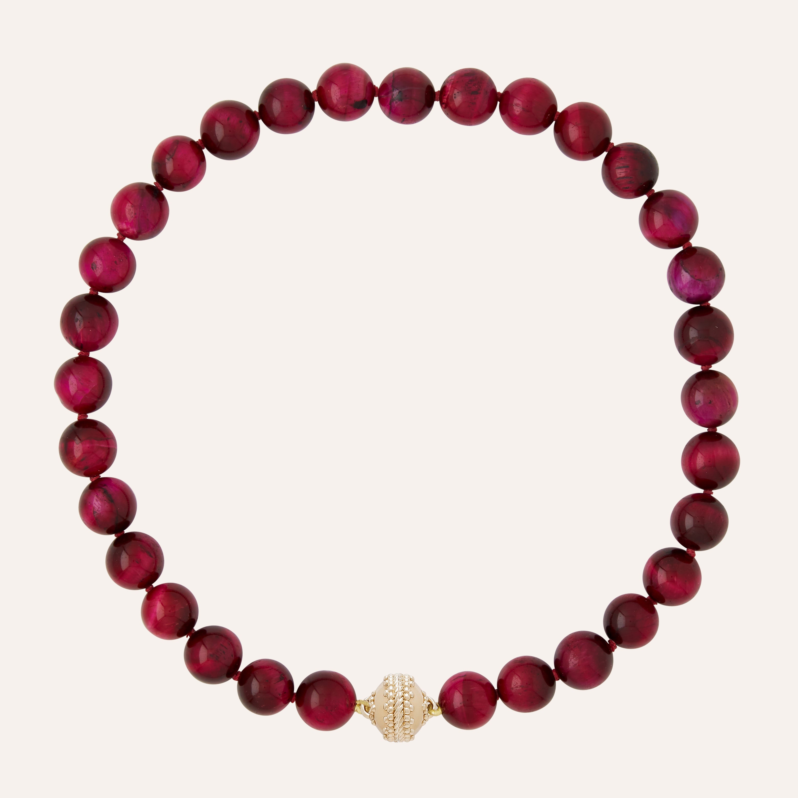 Victoire Pink Tiger's Eye 12mm Necklace