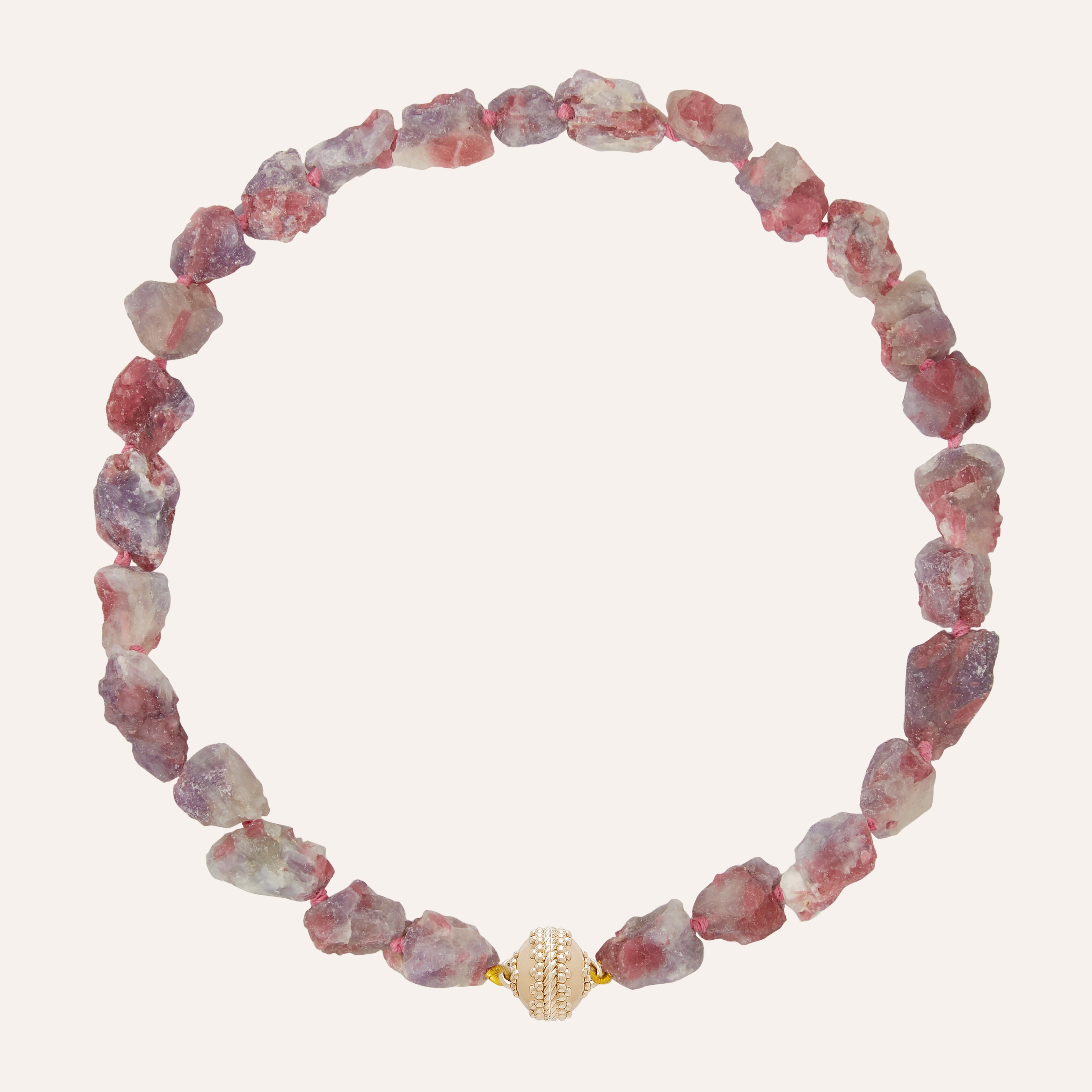 Red Tourmaline Rough Nugget Necklace