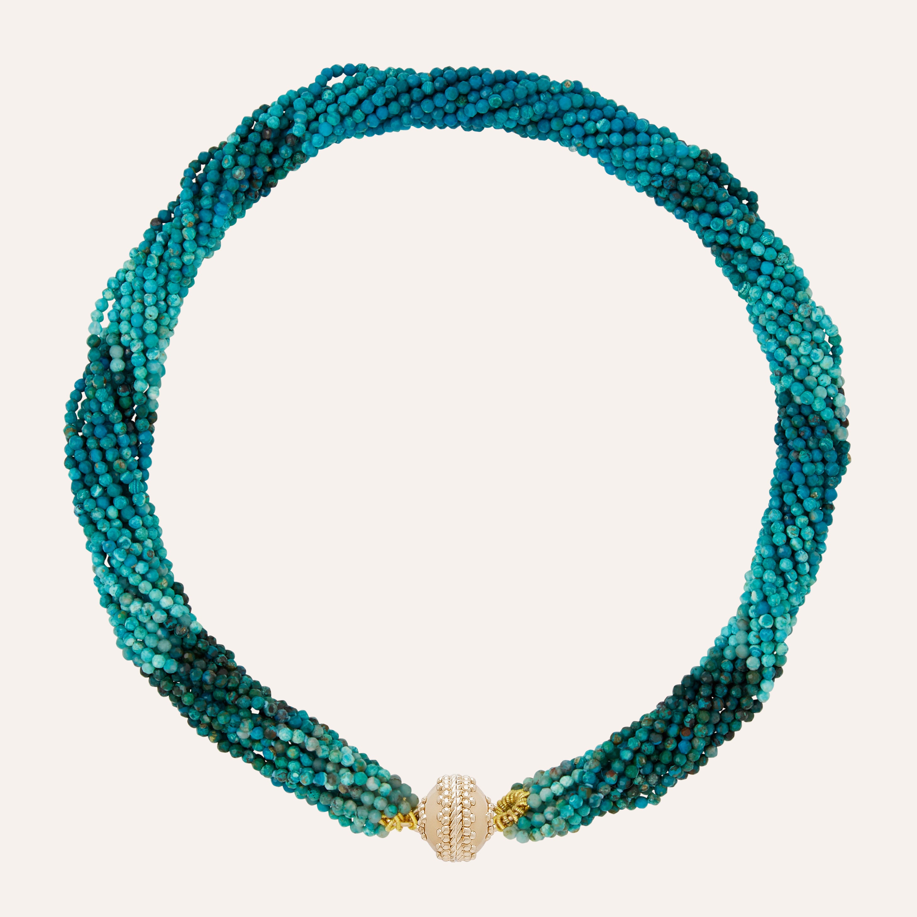 Michel Chrysocolla Faceted 2.5mm Multi-Strand Necklace