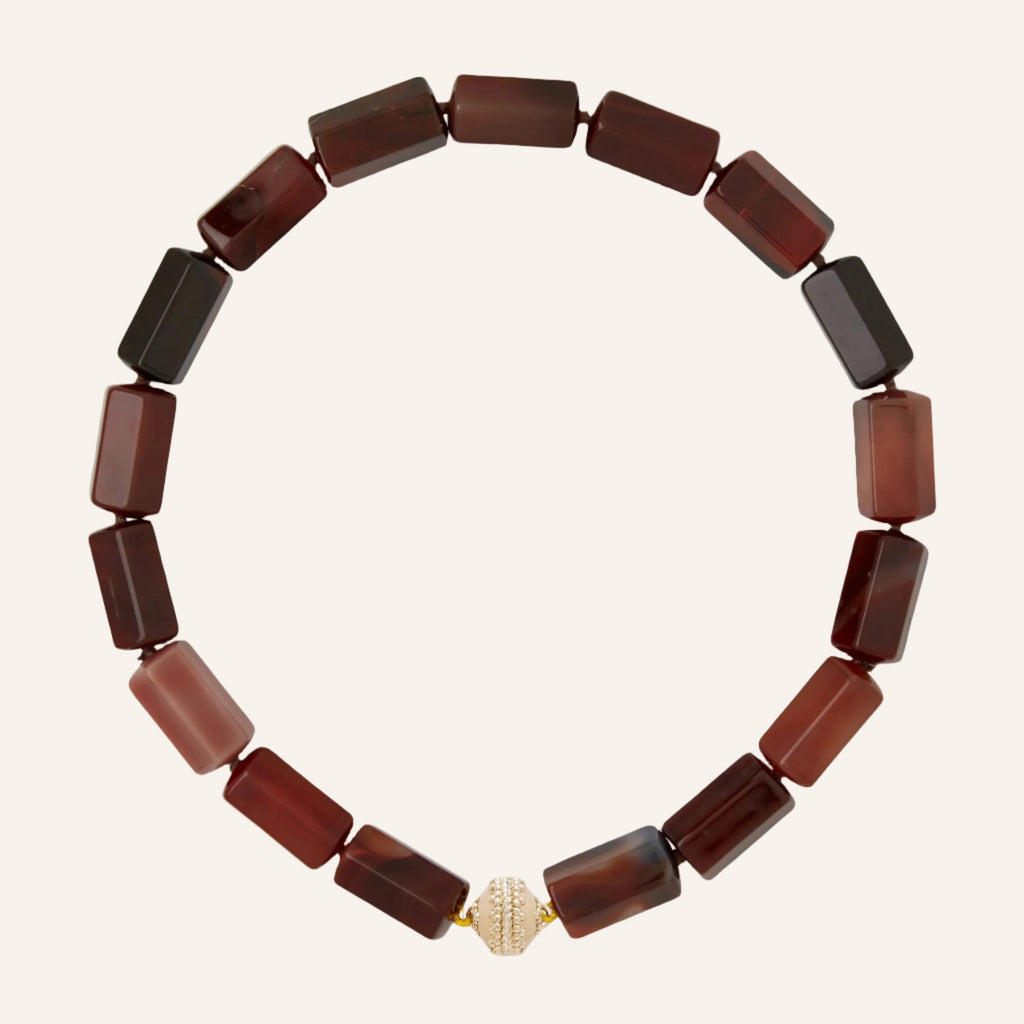 Carnelian Hexagon Necklace