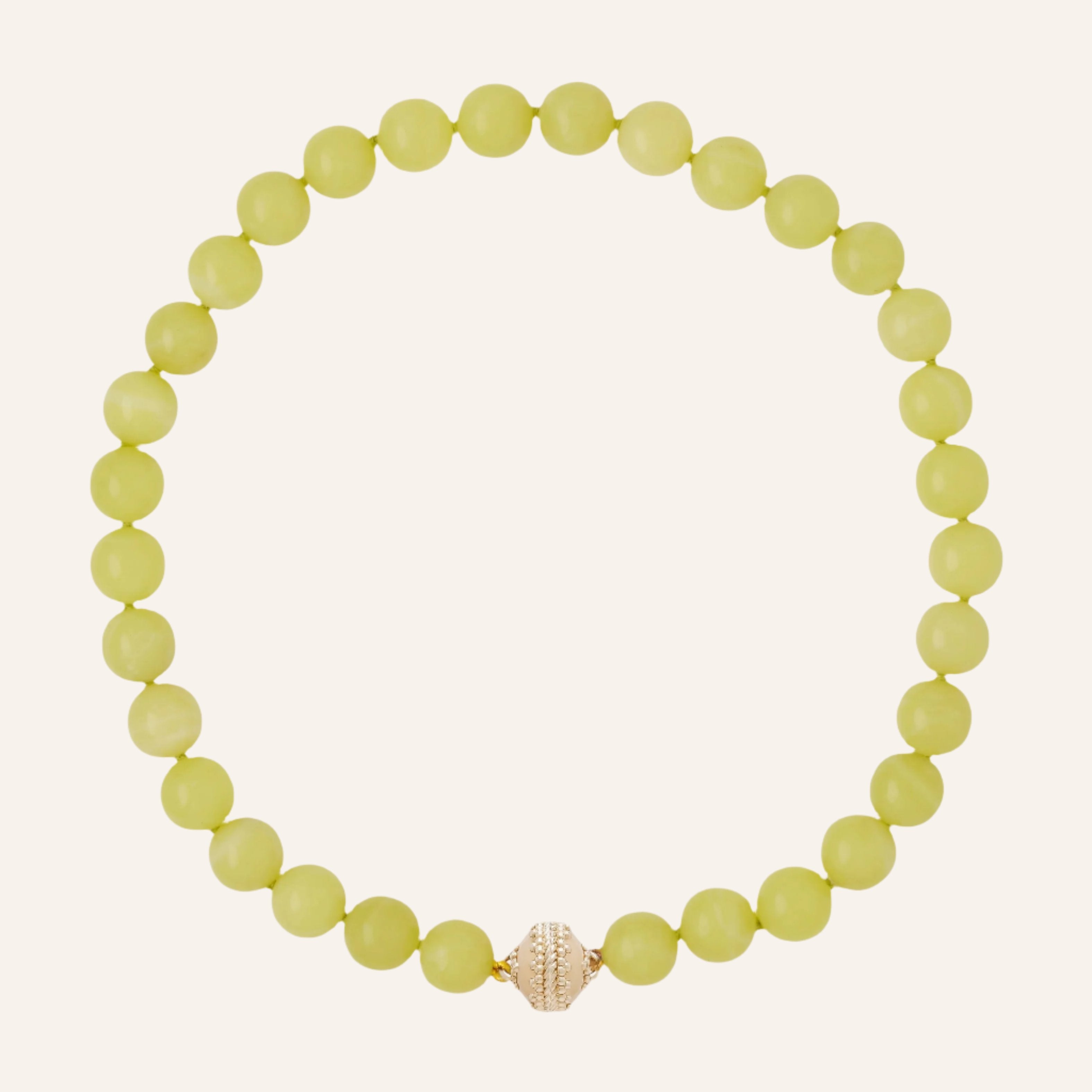 Victoire Lemon Jade 12mm Necklace