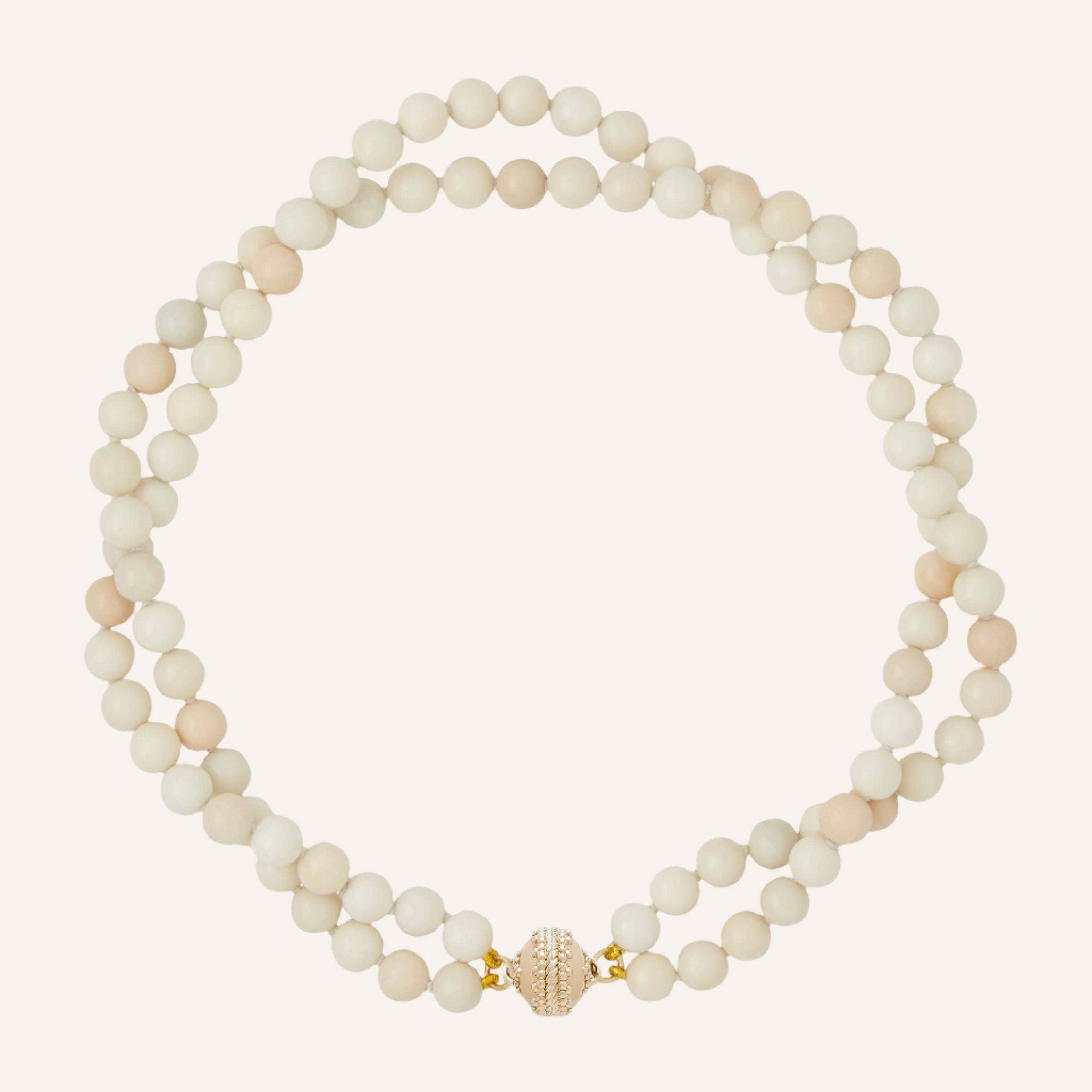 Victoire Ivory Jade 8mm Double Strand Necklace