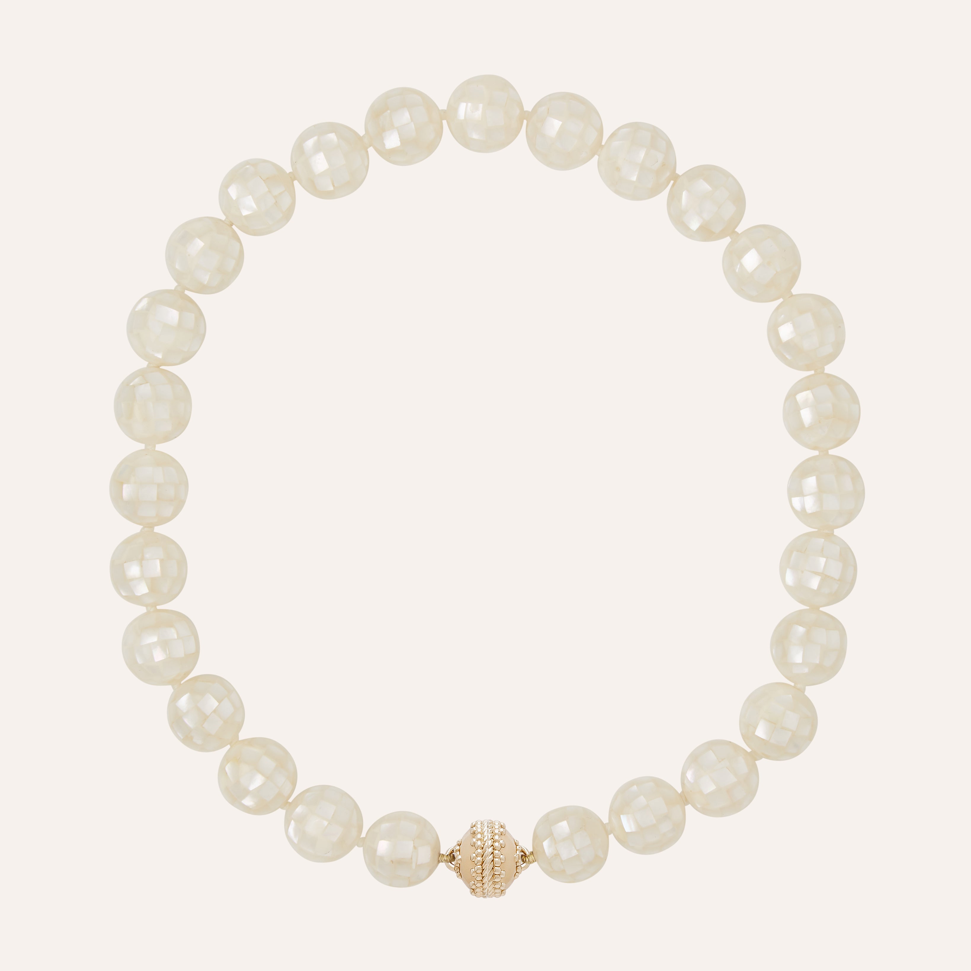 Victoire White Mosaic 14mm Necklace