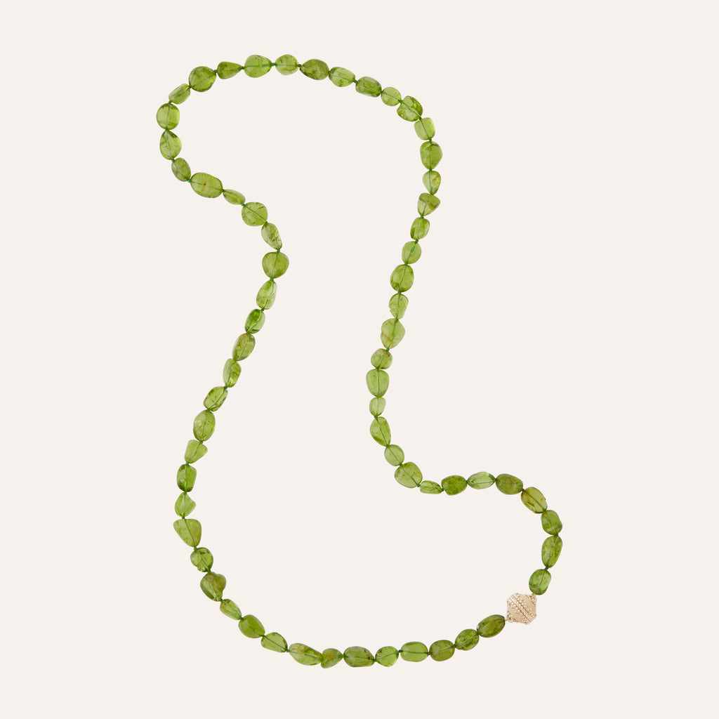 Peridot Small Tumbled Nugget 31.5" Necklace