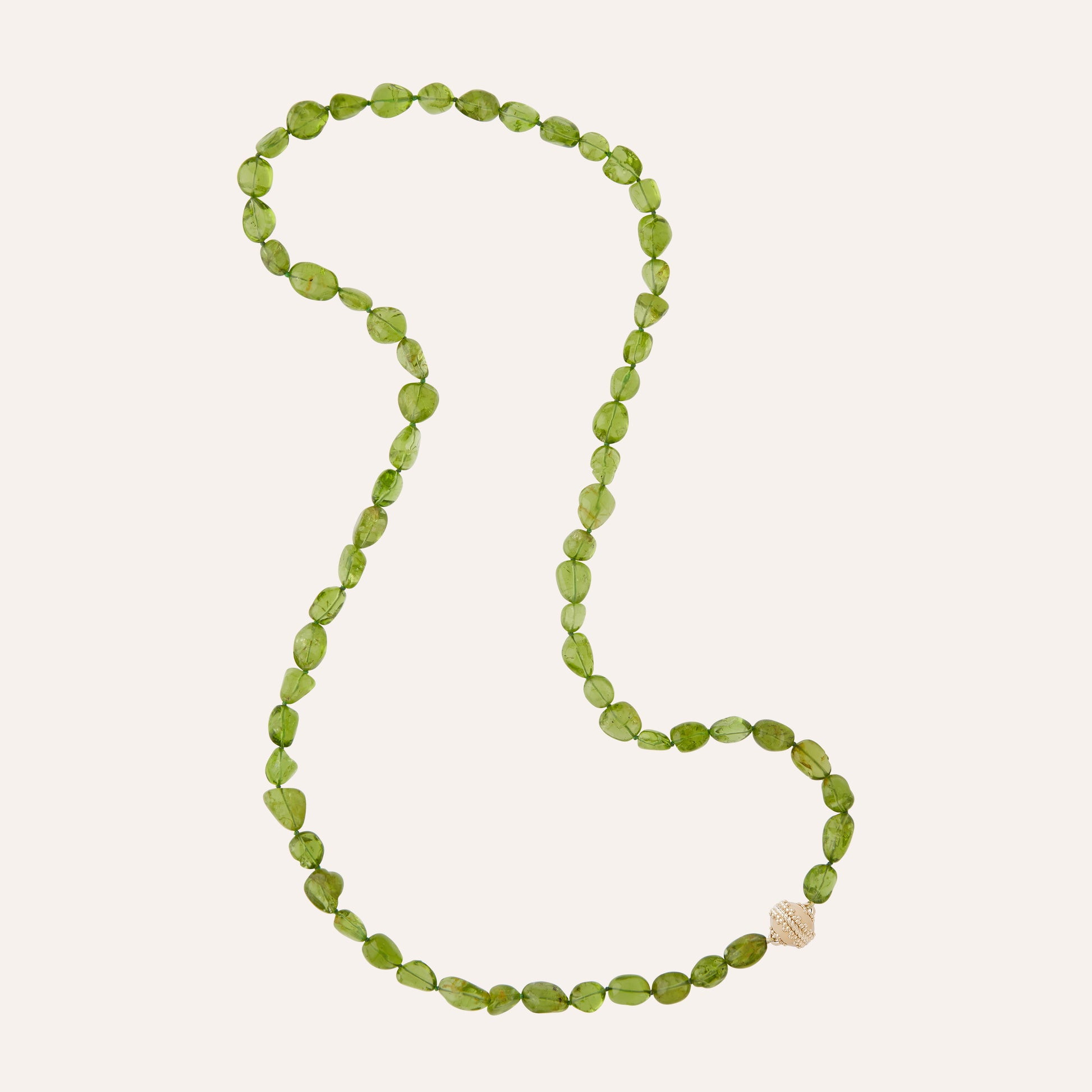 Peridot Small Tumbled Nugget 31.5" Necklace