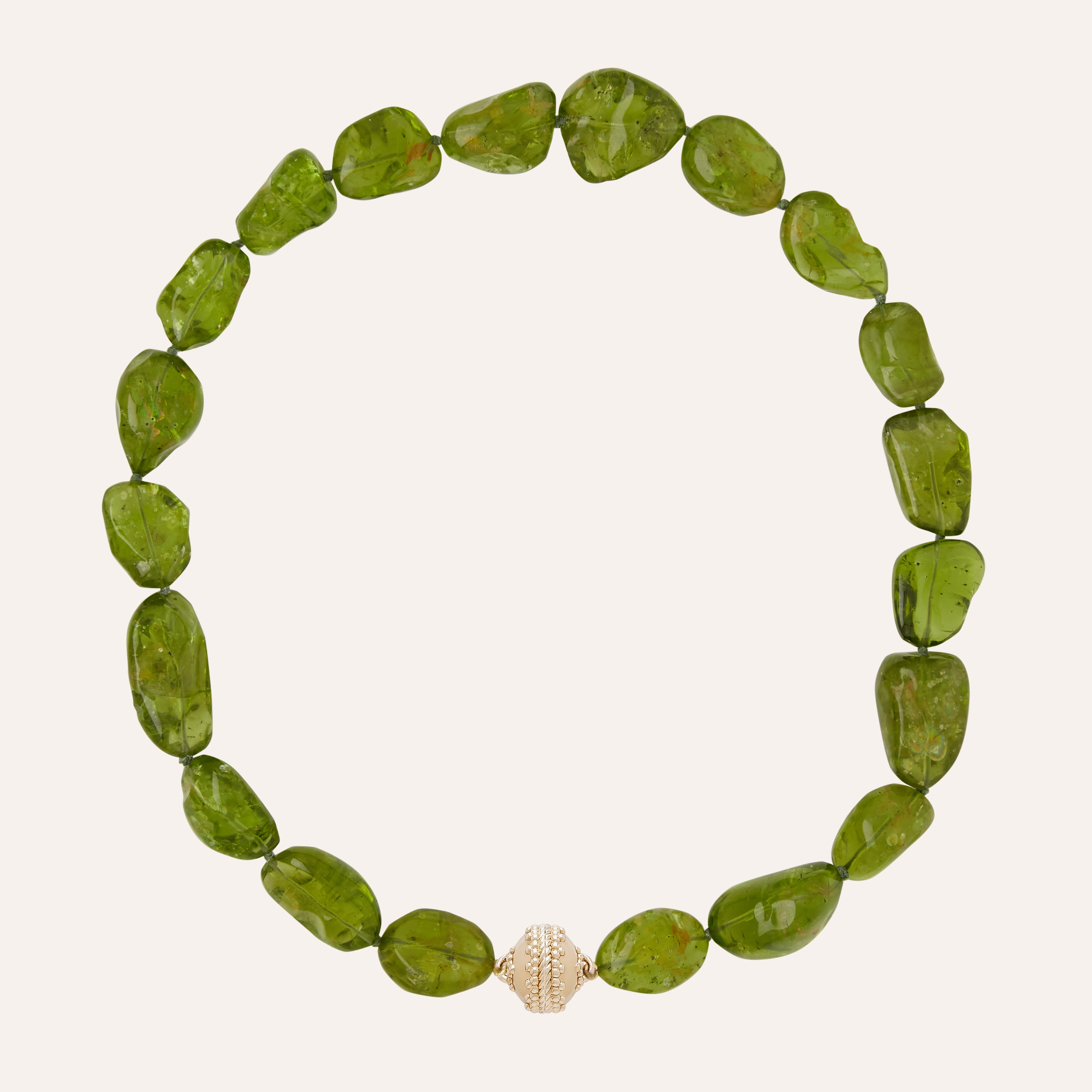 Peridot Large Tumbled Nugget Necklace