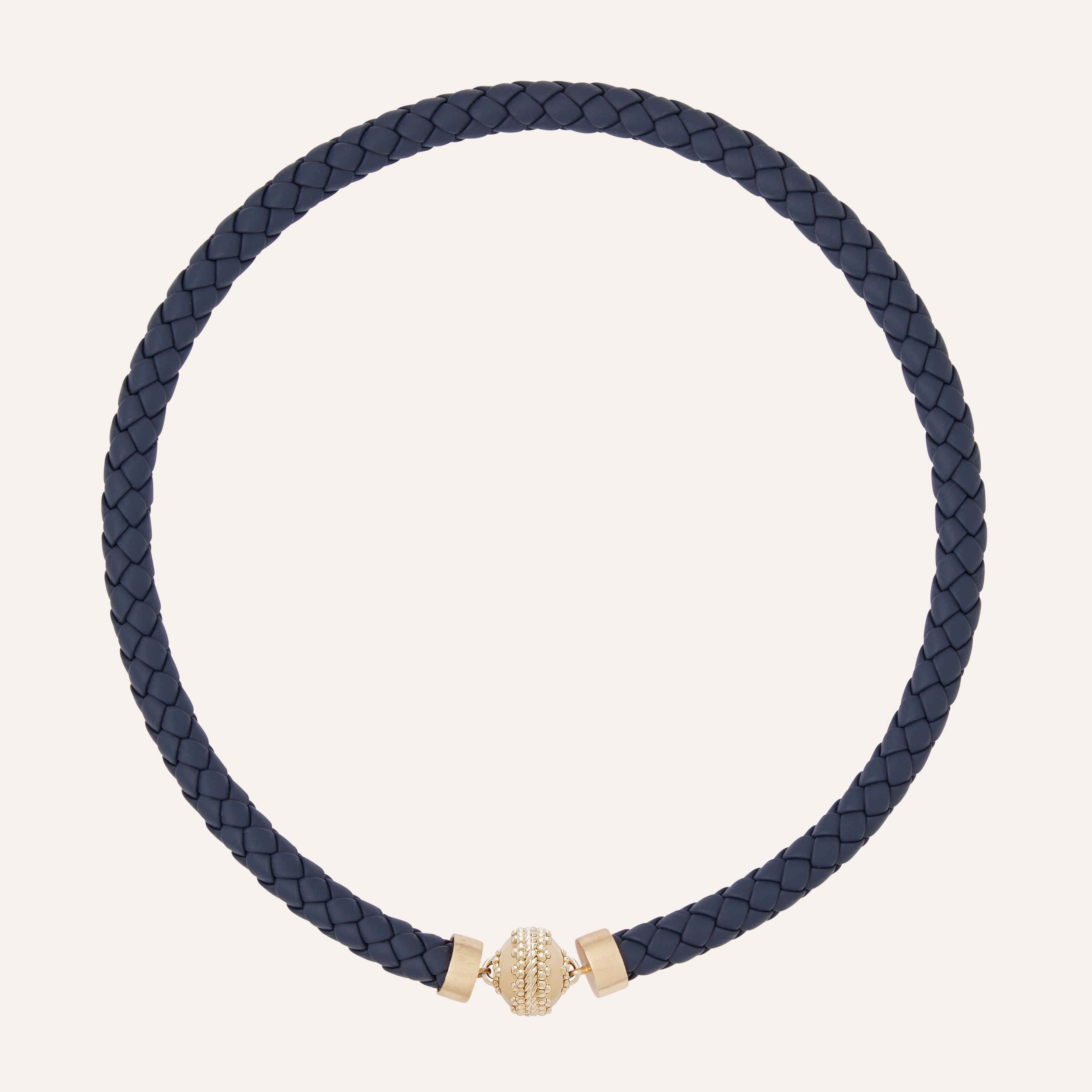 Bolo Leather Oxford Blue Necklace
