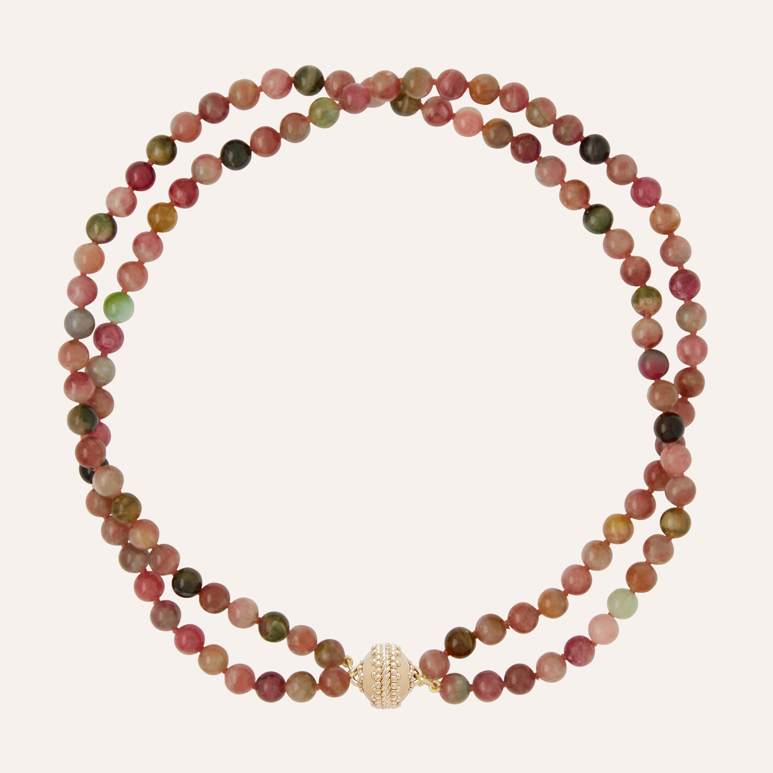 Victoire Multi-Colored Tourmaline 7mm Double Strand Necklace