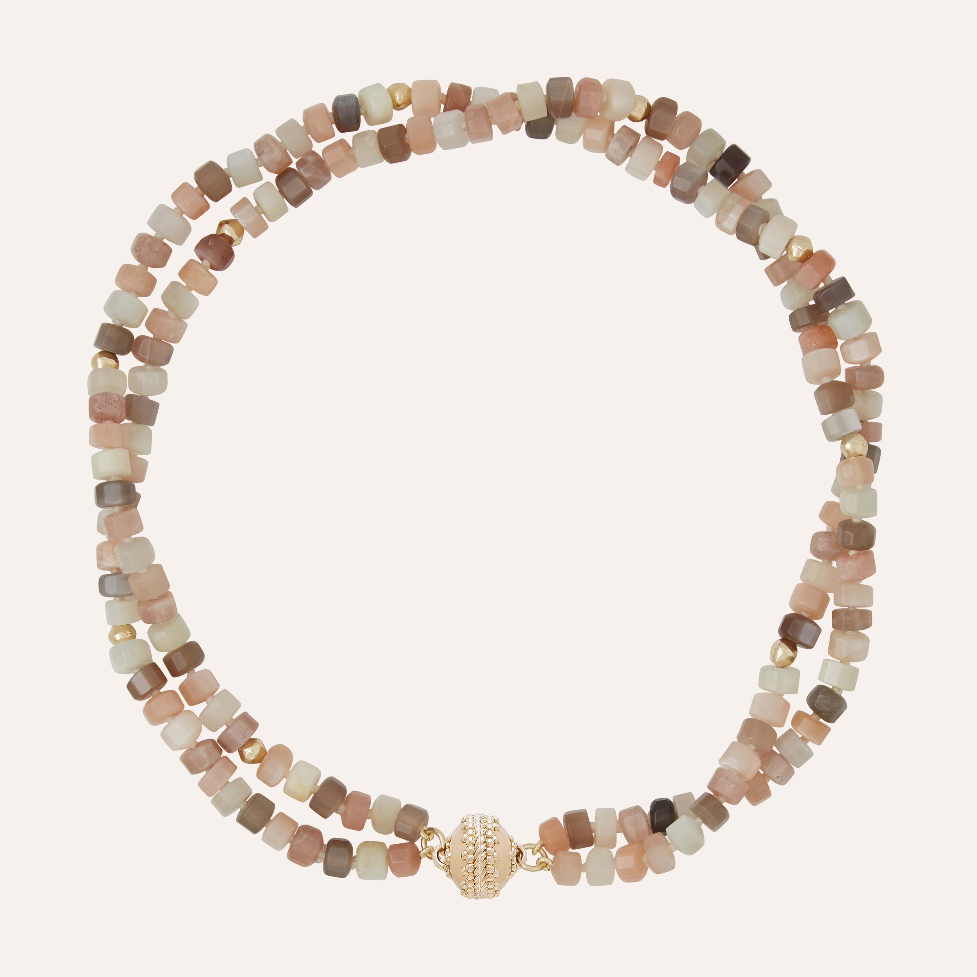 Peppercorn Multi-Colored Moonstone Double Strand Necklace