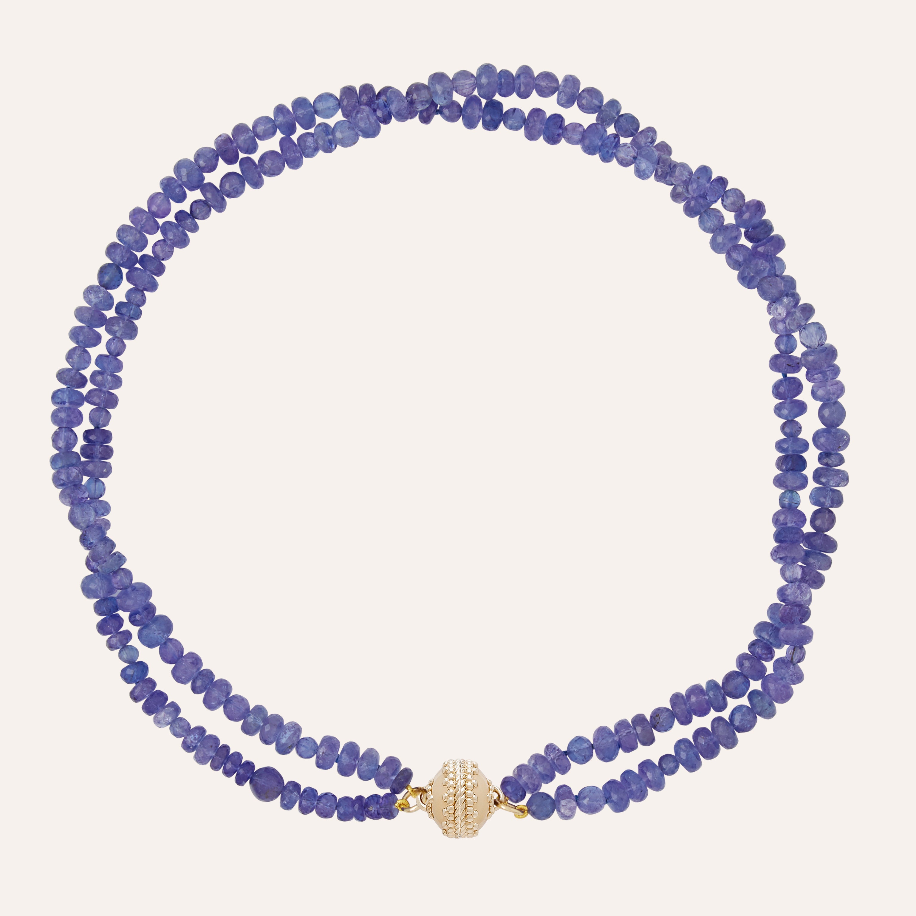 Tanzanite Small Faceted Rondelle Double Strand Necklace