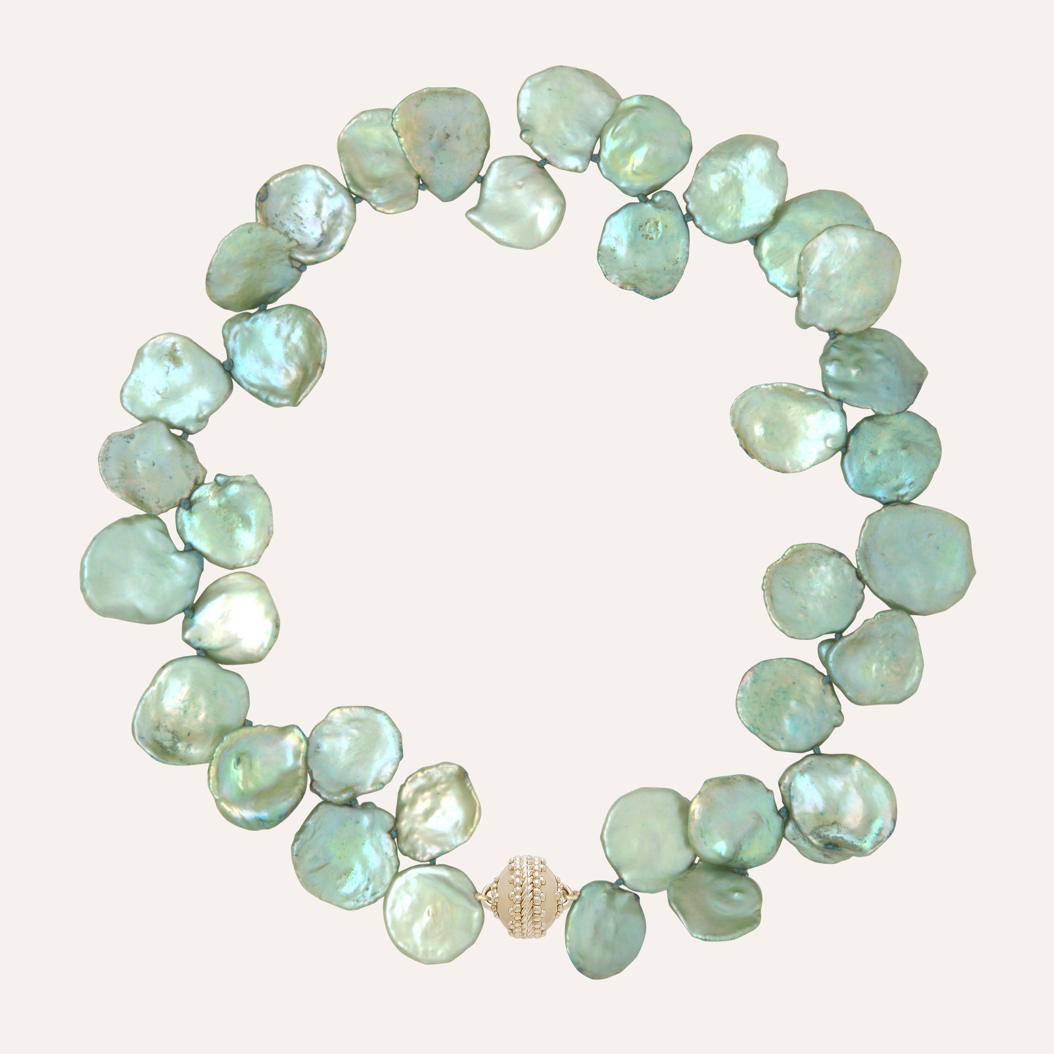 Medium Dyed Green Freshwater Keshi Pearl Necklace