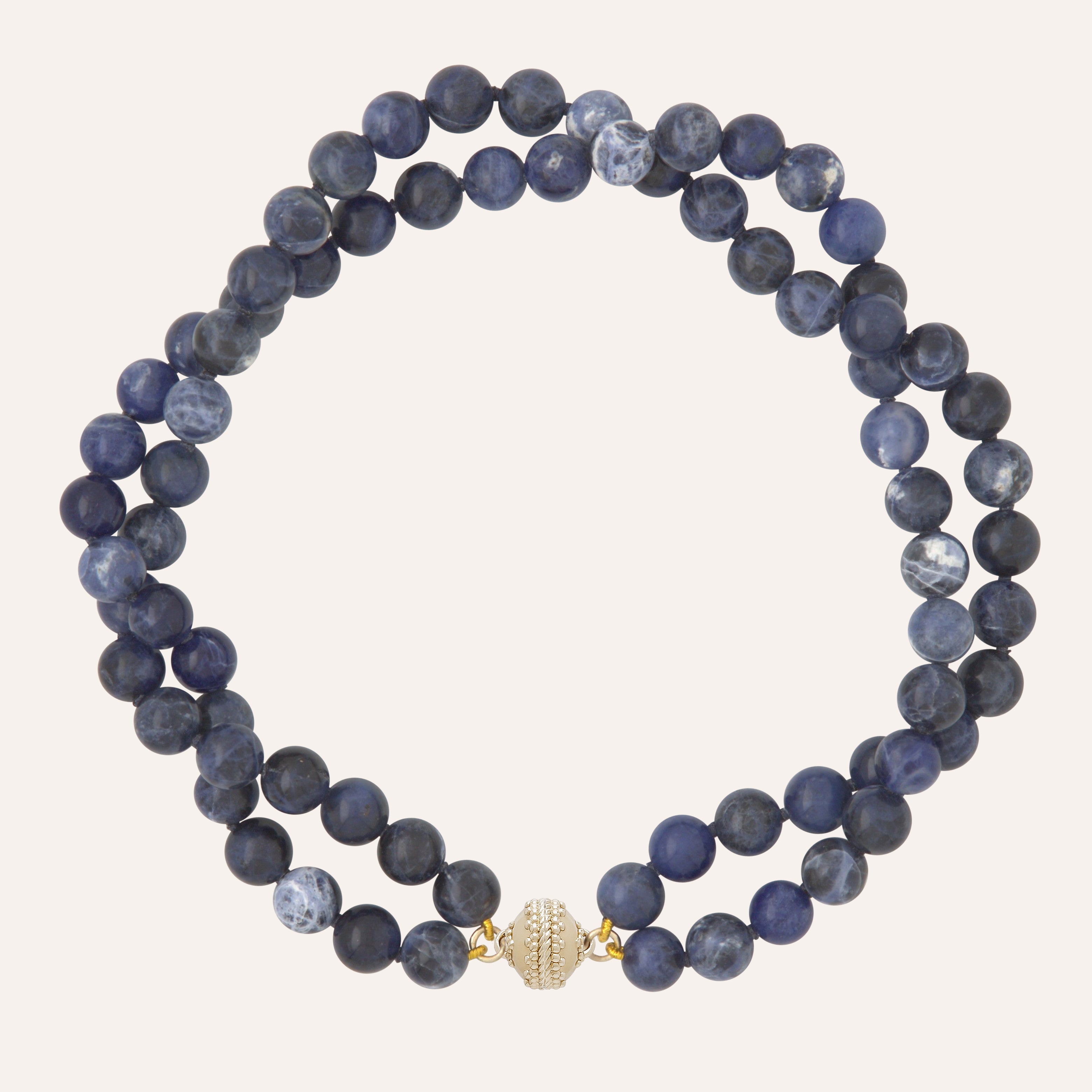 Victoire Blue Sodalite 10mm Double Strand Necklace