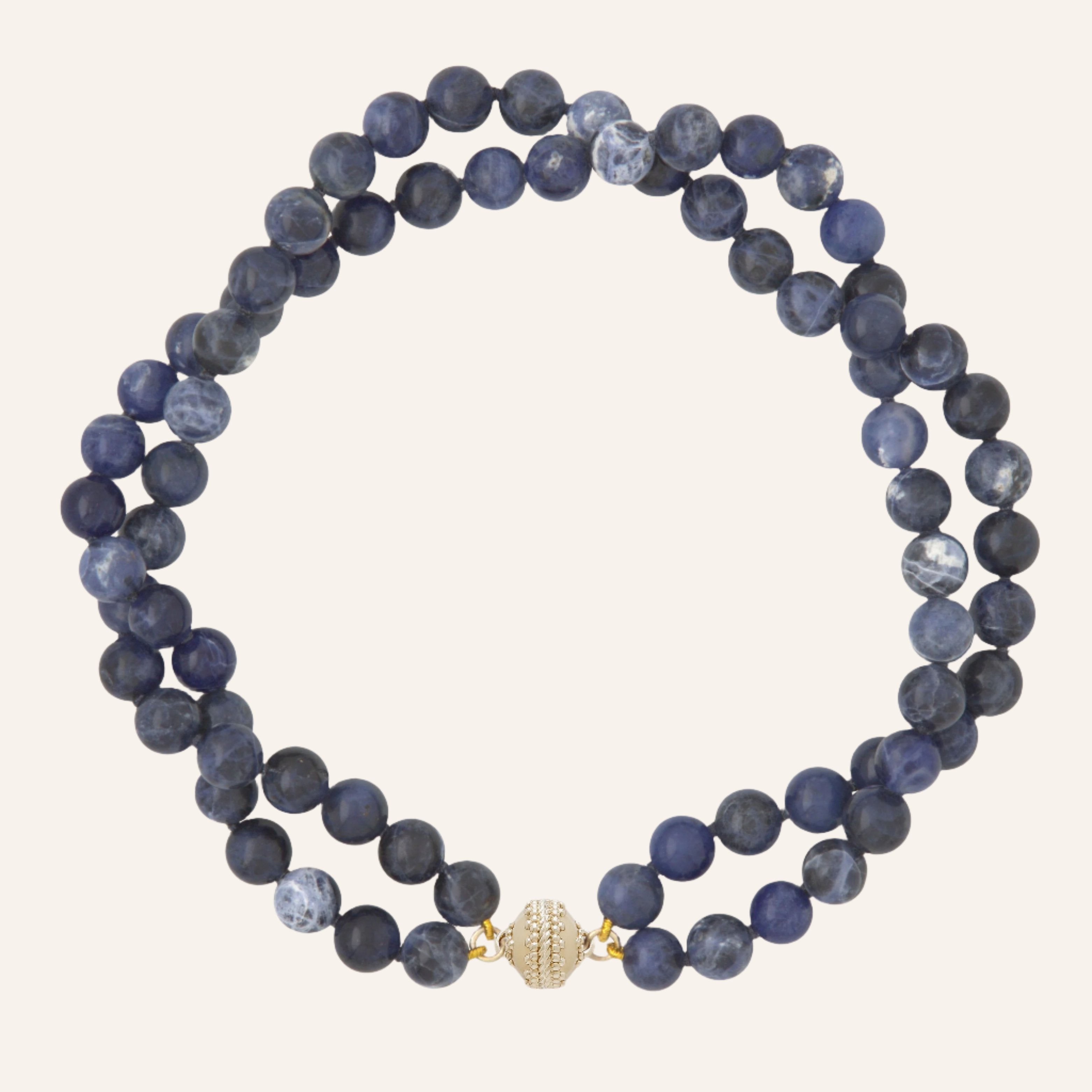 Victoire Blue Sodalite 10mm Double Strand Necklace