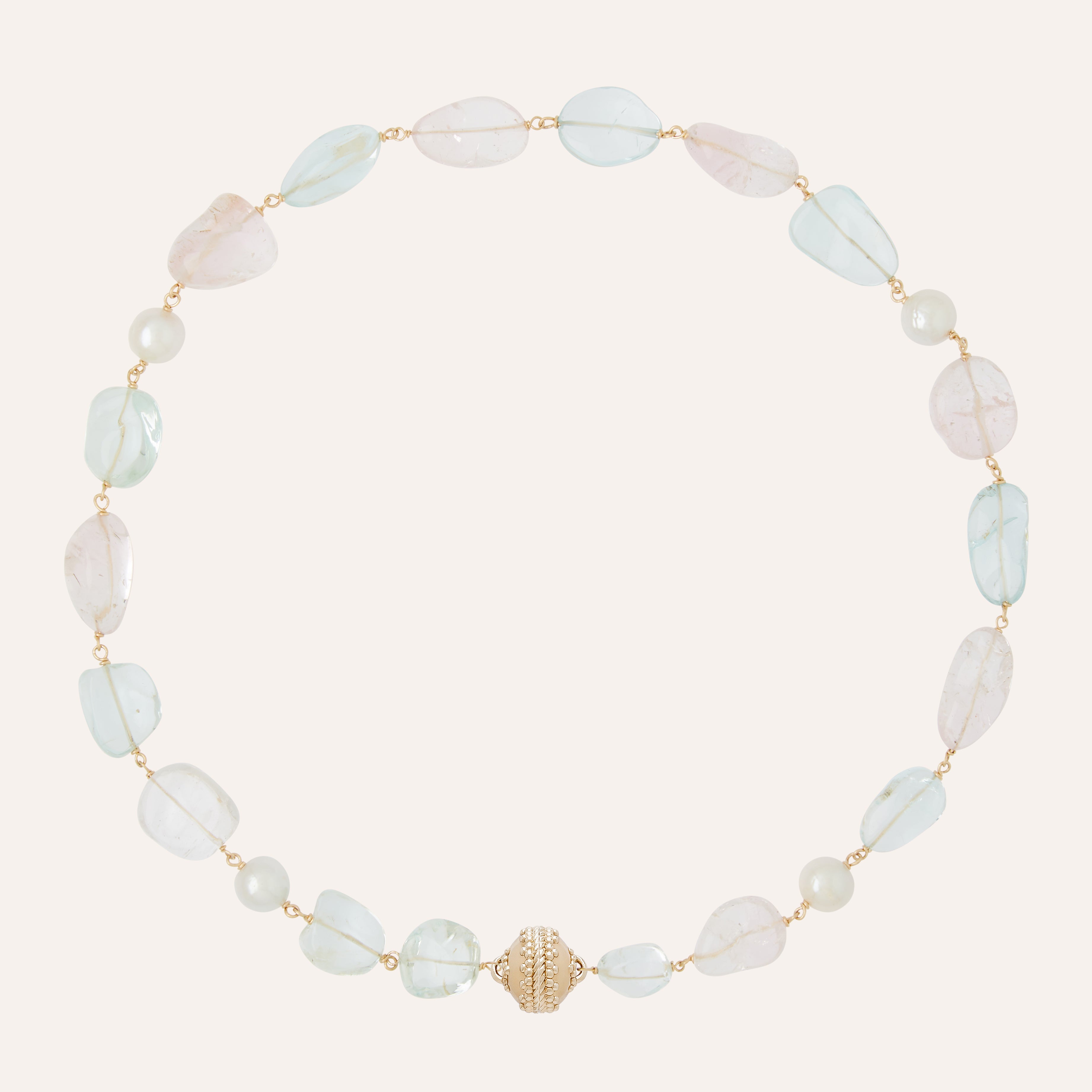 Caspian Aquamarine & Pearl Necklace