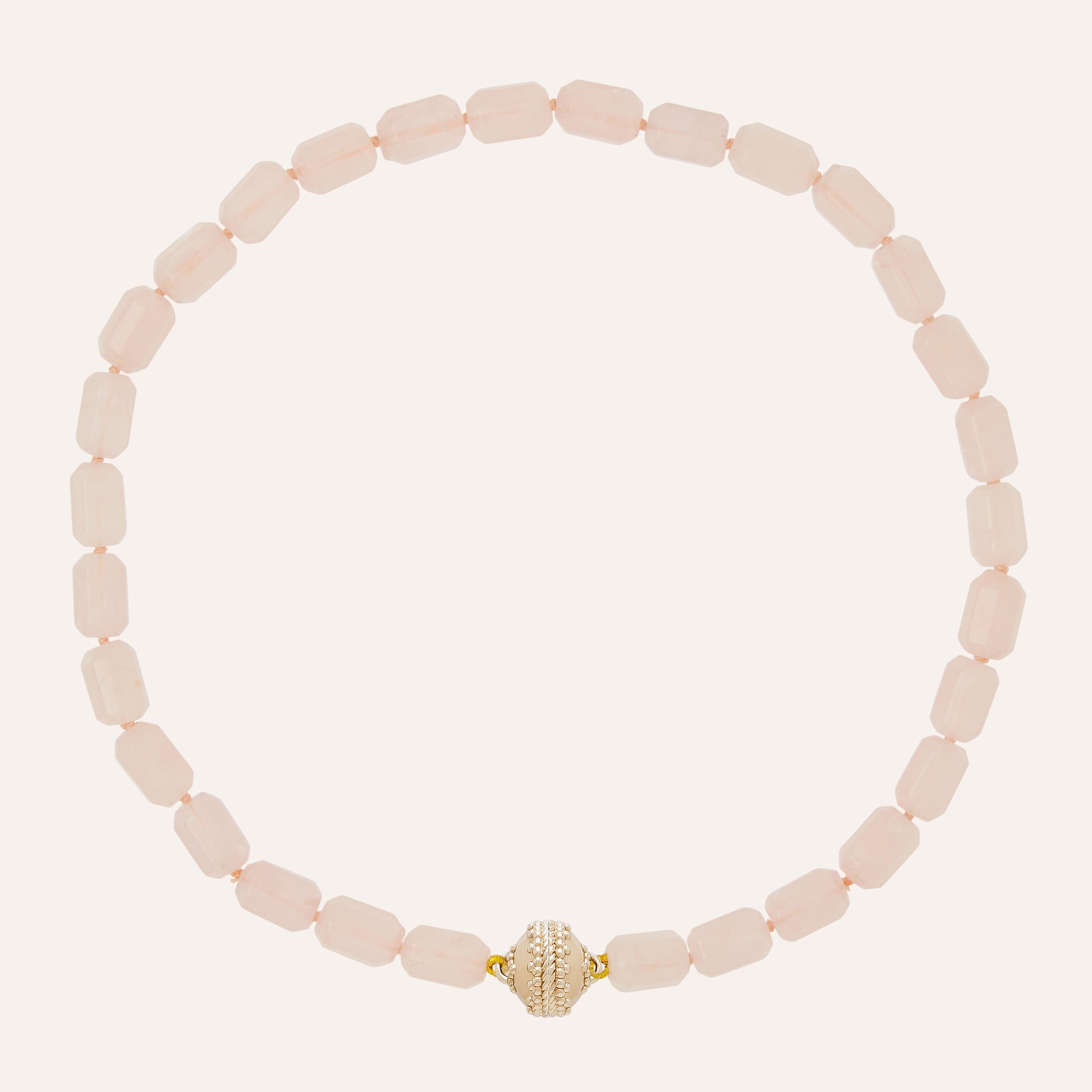 Rose Quartz Barrel Necklace