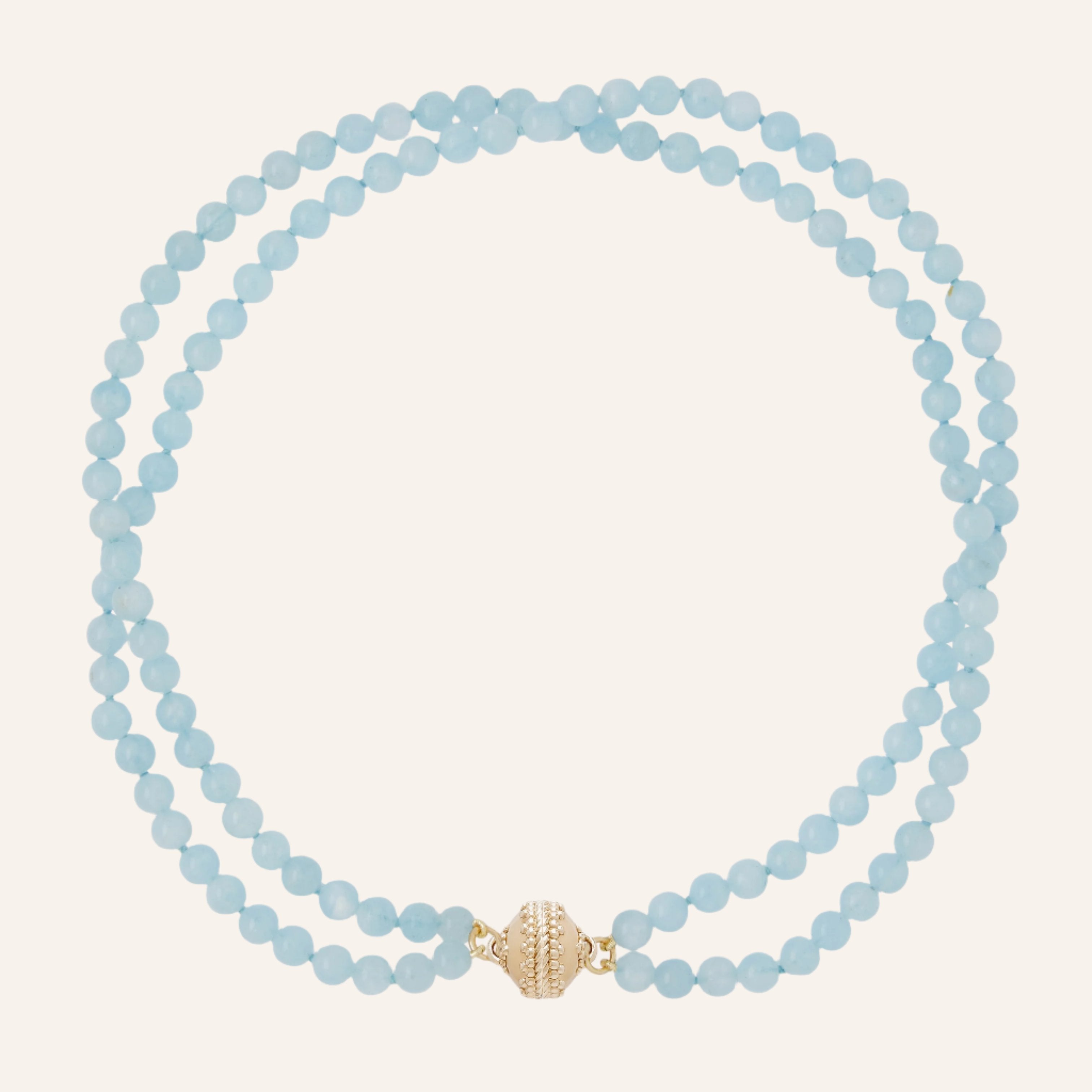 Victoire Aquamarine 6mm Double Strand Necklace