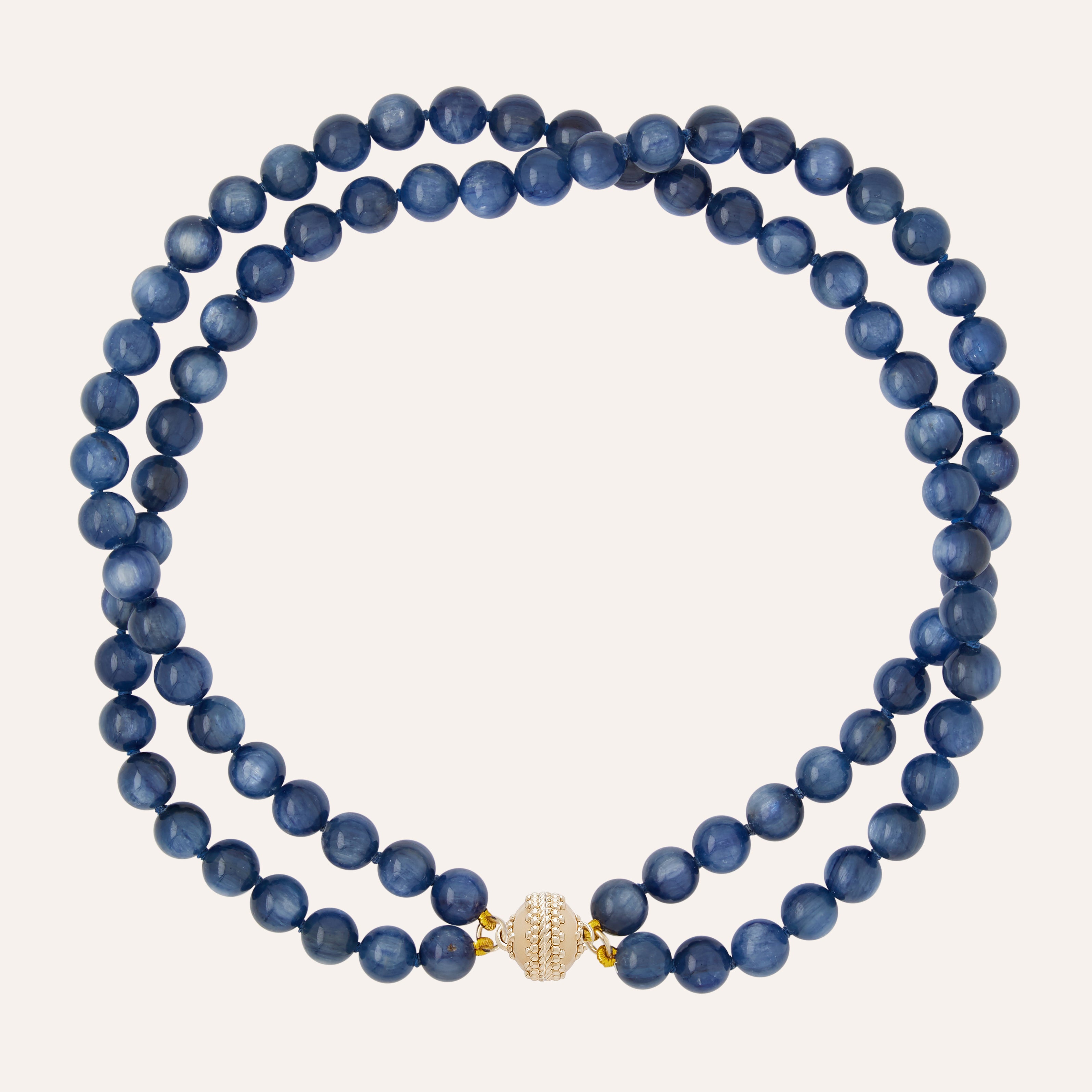 Victoire Kyanite 9mm Double Strand Necklace