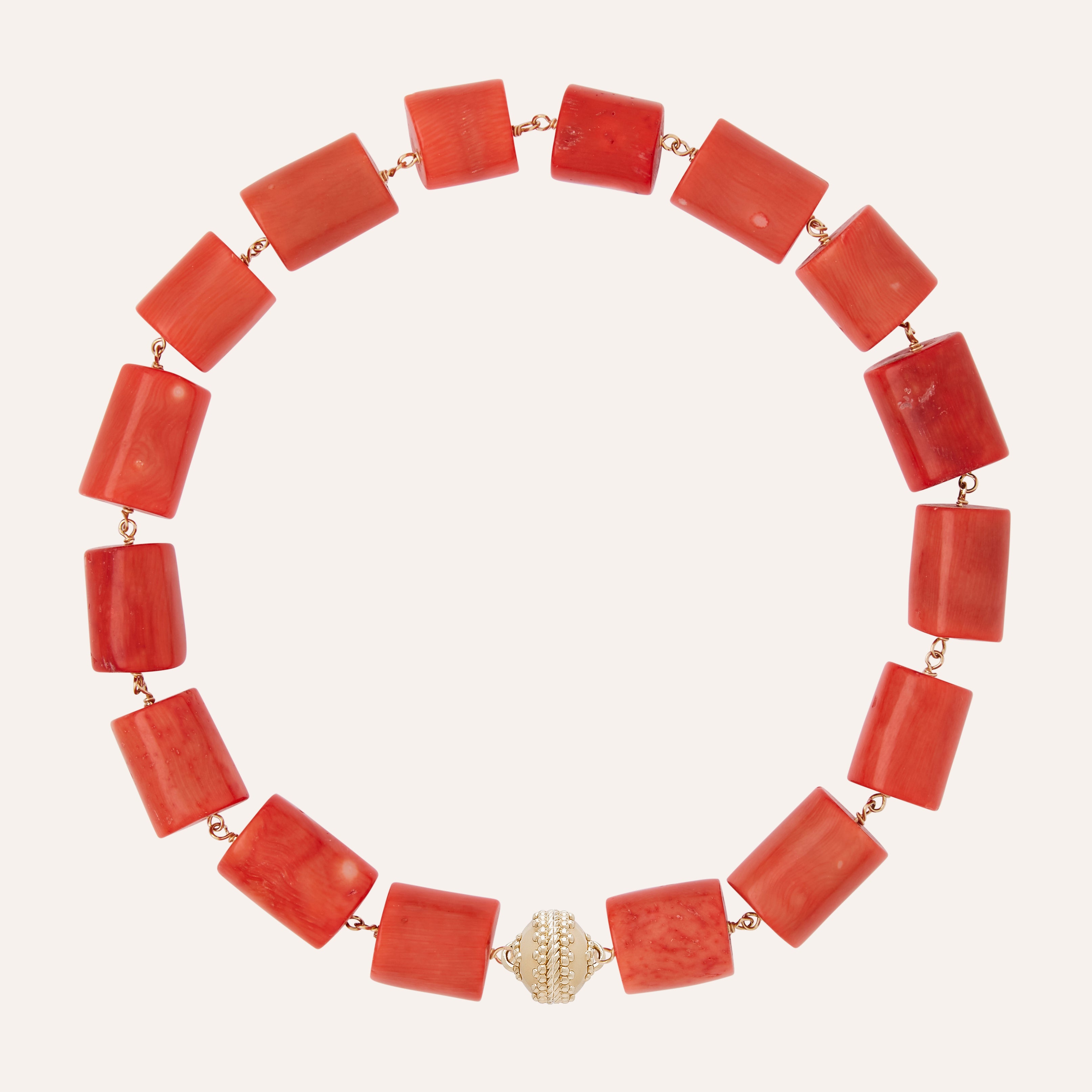 Caspian Large Tube Coral Necklace