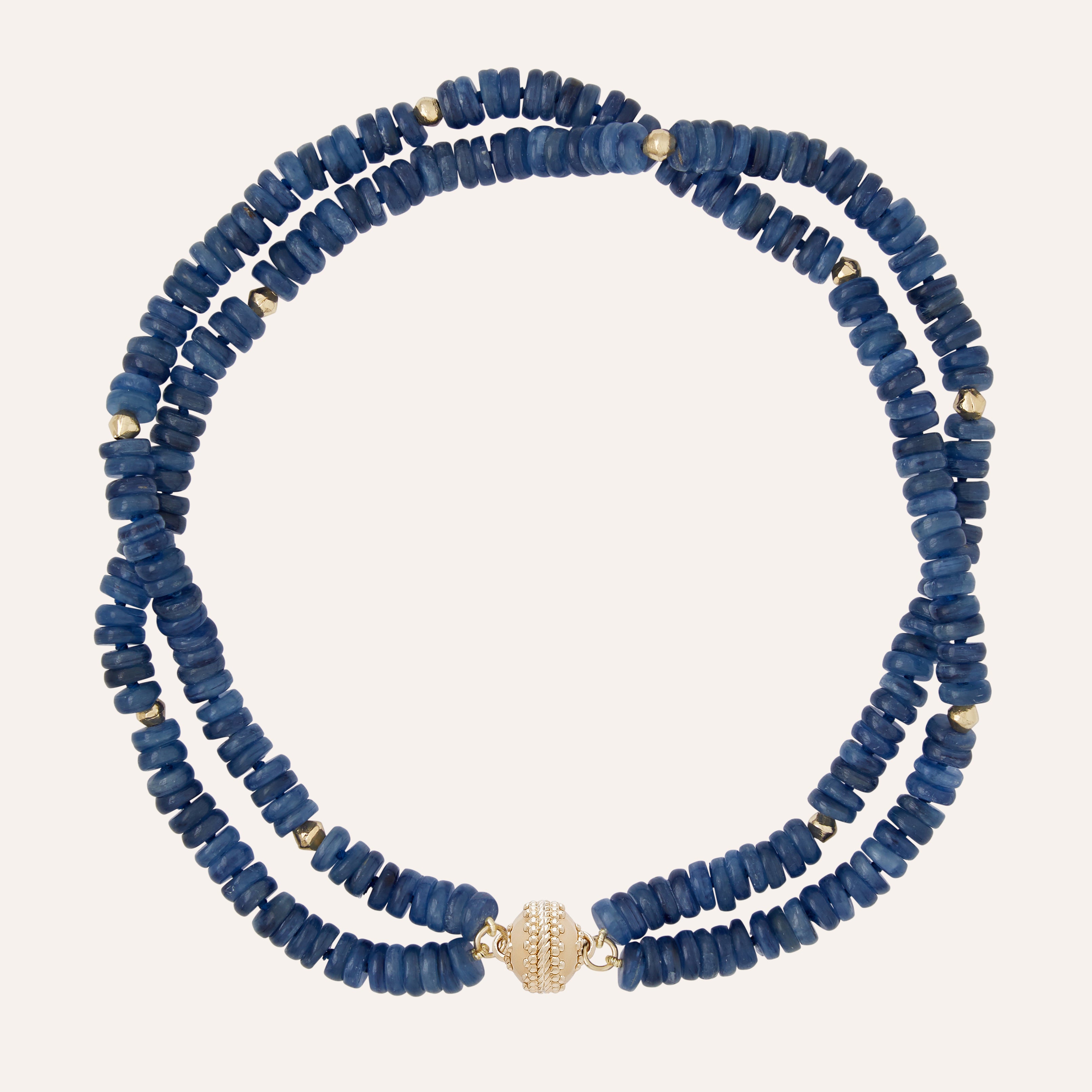 Small Peppercorn Kyanite Double Strand Necklace