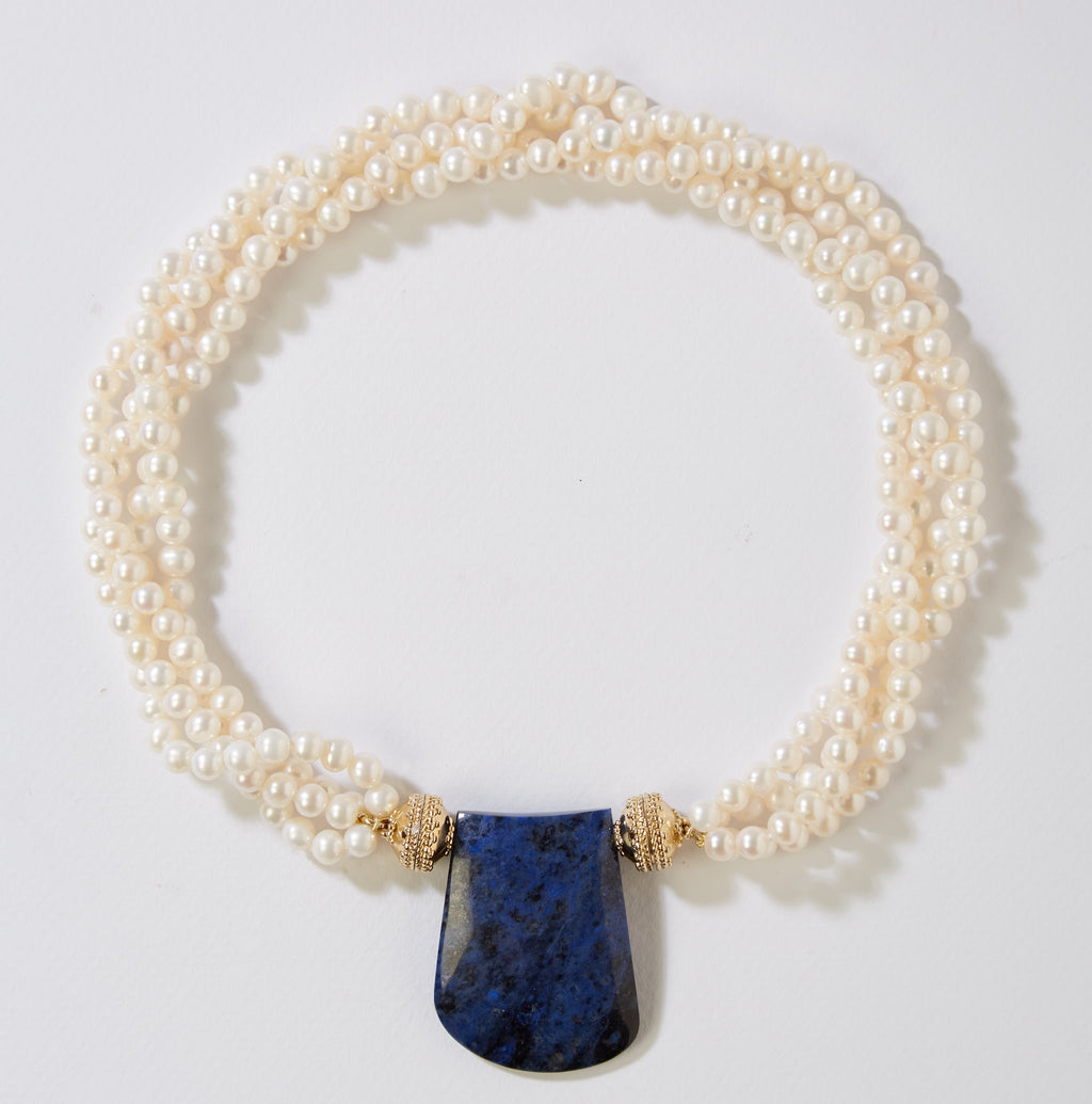 White Freshwater Pearl 6mm Multi-Strand Necklace