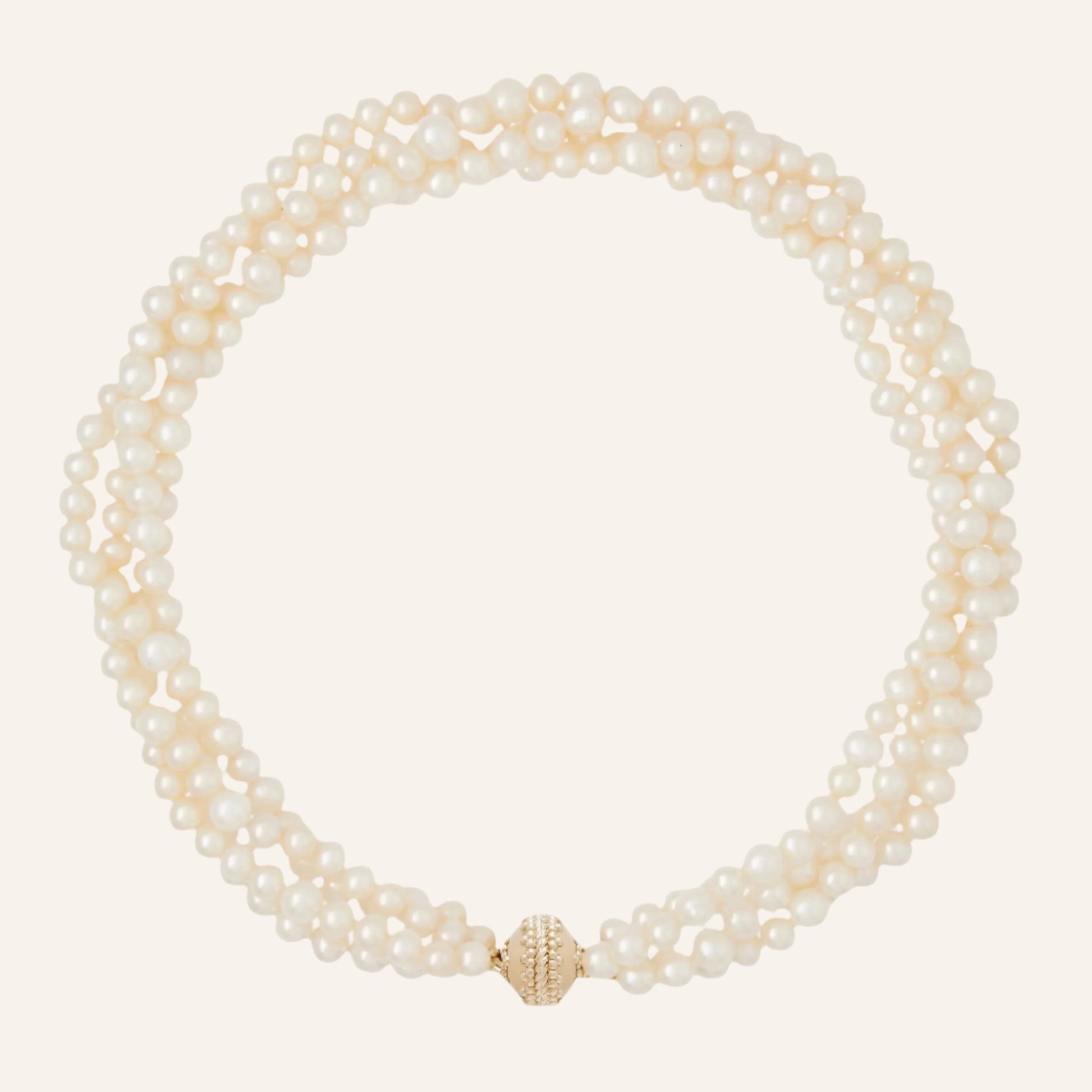 White Freshwater Pearl 6mm Multi-Strand Necklace