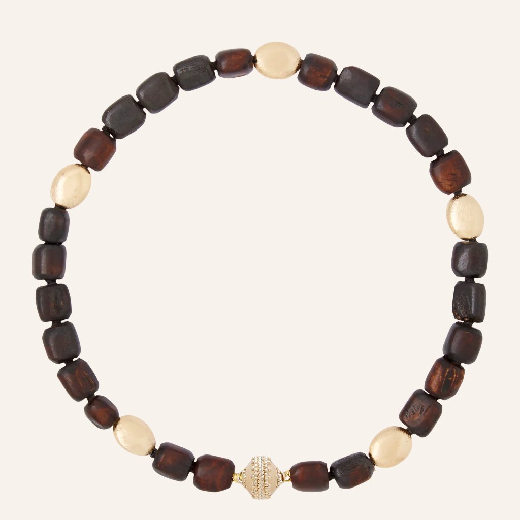 Gold Rush Brown Kenyan Bone Necklace