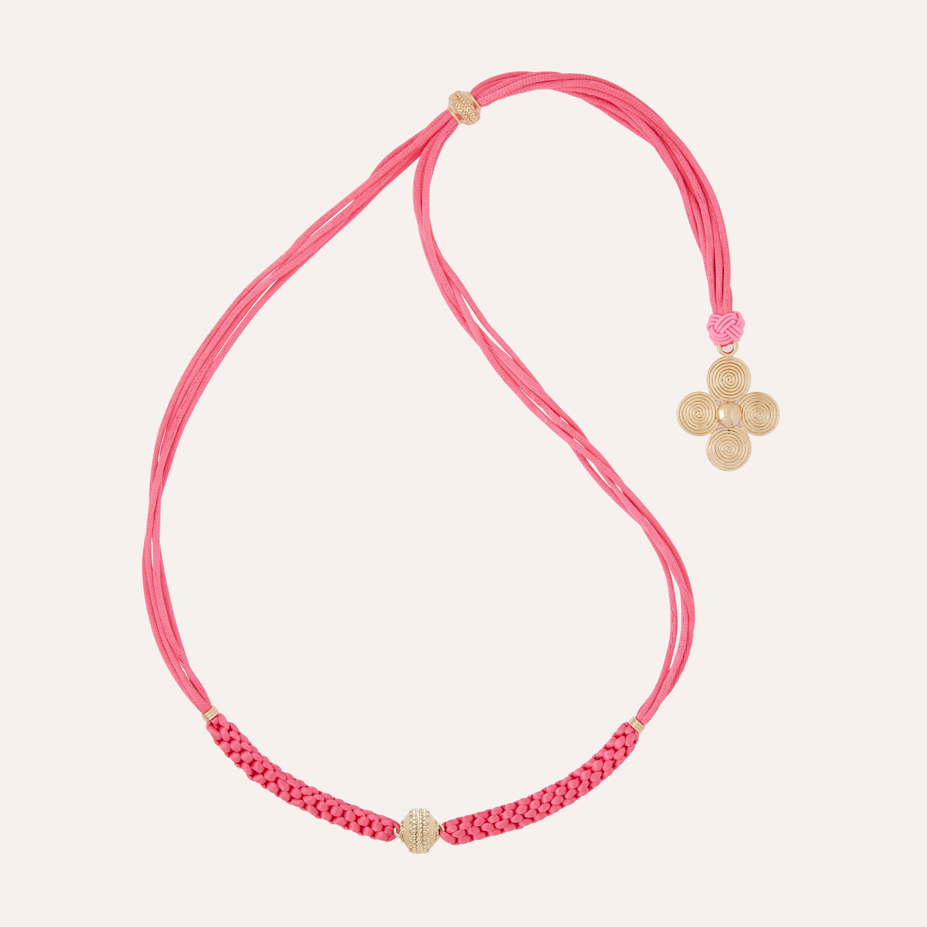 Knotted Heritage Petal Hot Pink Necklace