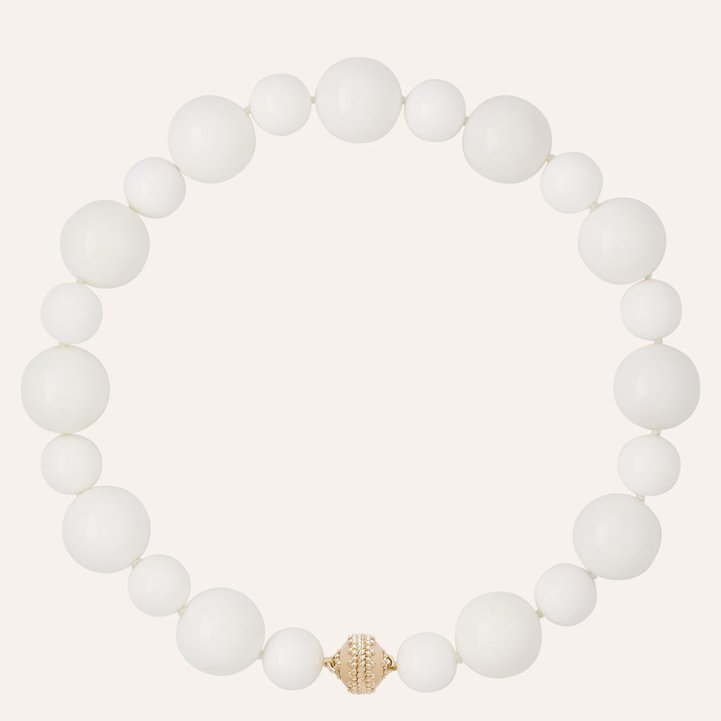 Victoire White Agate 14mm & 20mm Necklace