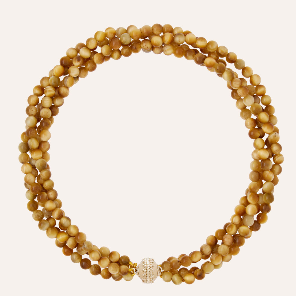 Victoire Golden Tiger's Eye 6mm Multi-Strand Necklace