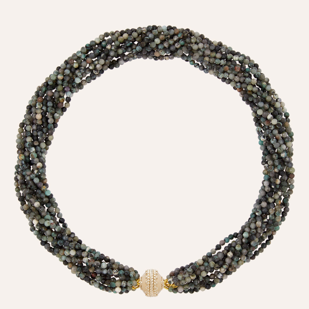 Michel Emerald Multi-Strand Necklace
