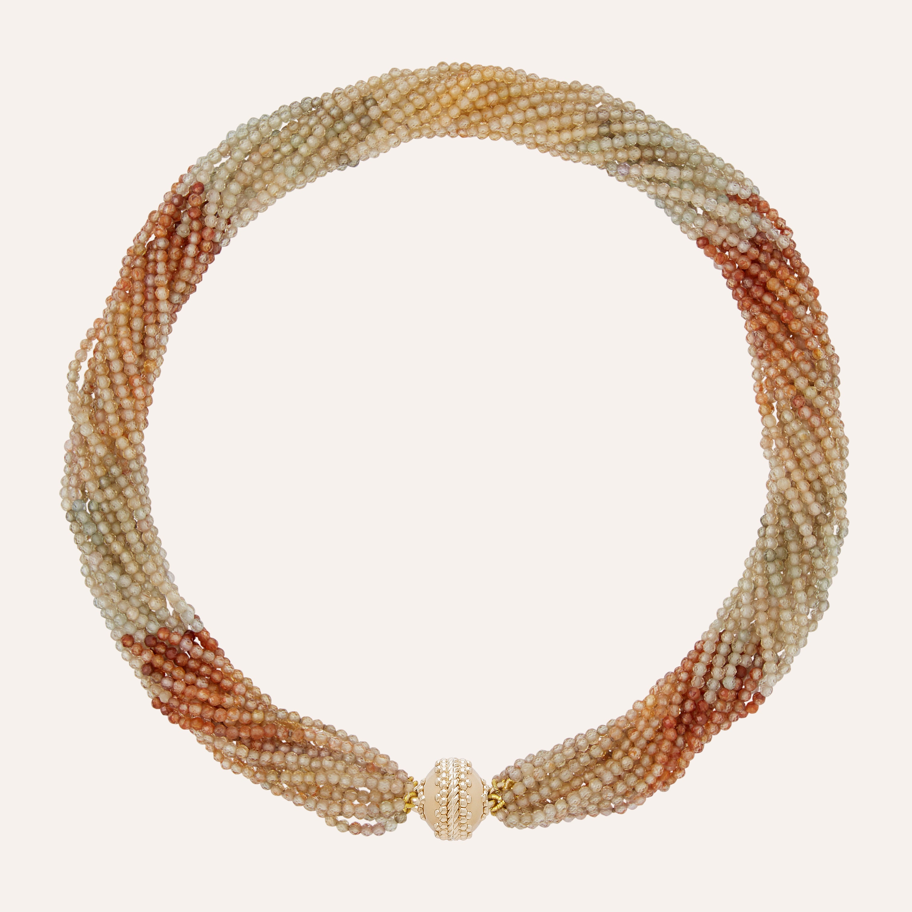 Michel Ombre Brown Zircon Multi-Strand Necklace