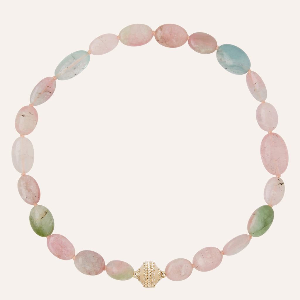 Helen Pink & Green Tourmaline Tumbled Necklace