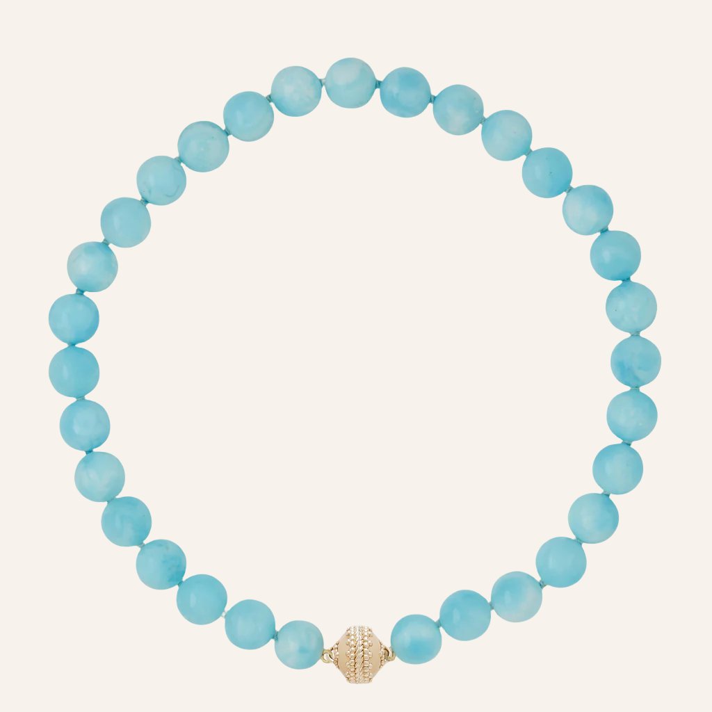 Victoire Blue Argonite 12mm Necklace