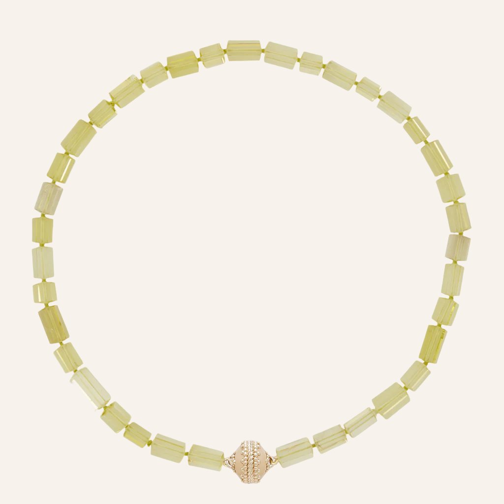 Lemon Quartz Hexagon Necklace