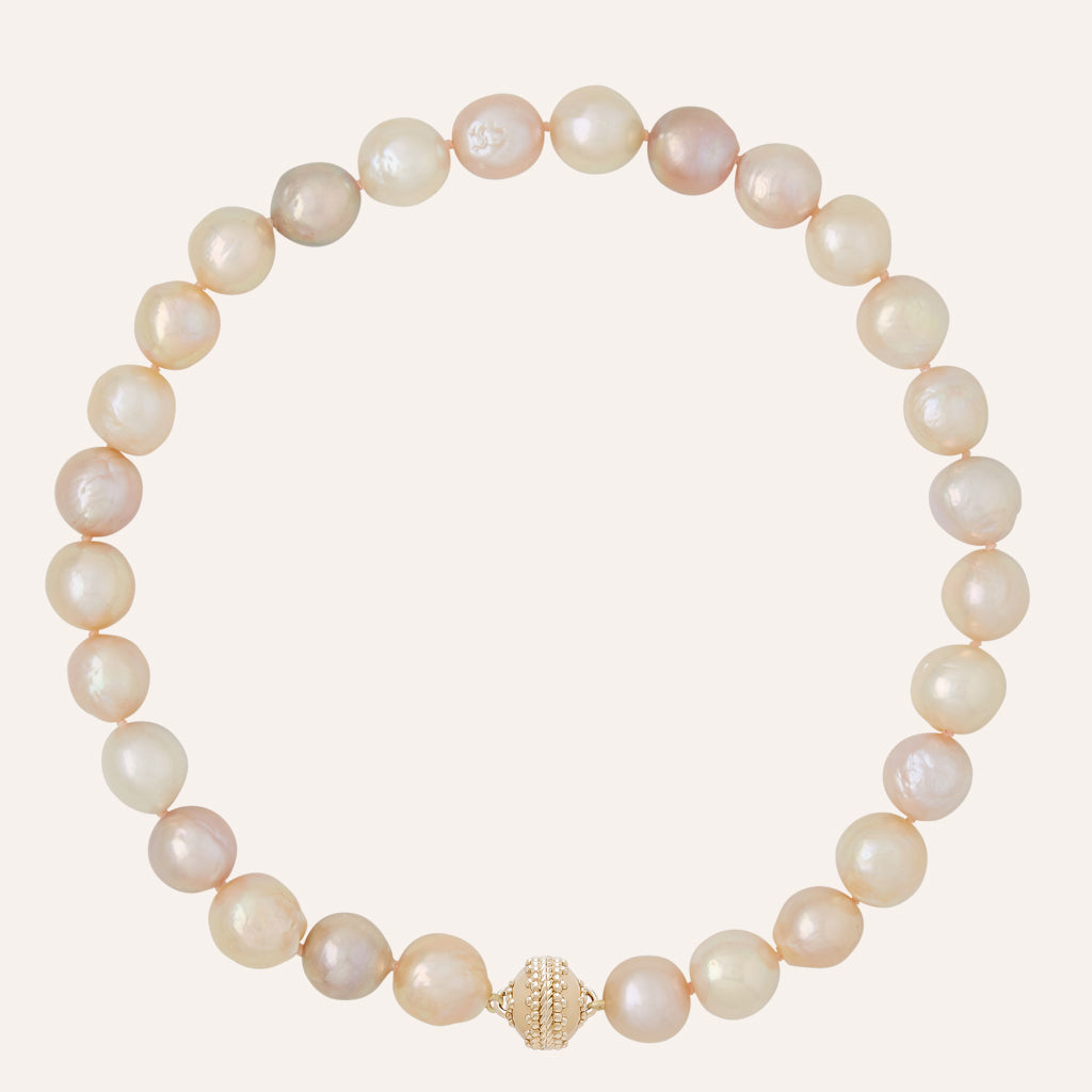Champagne Pink Potato Pearl Necklace