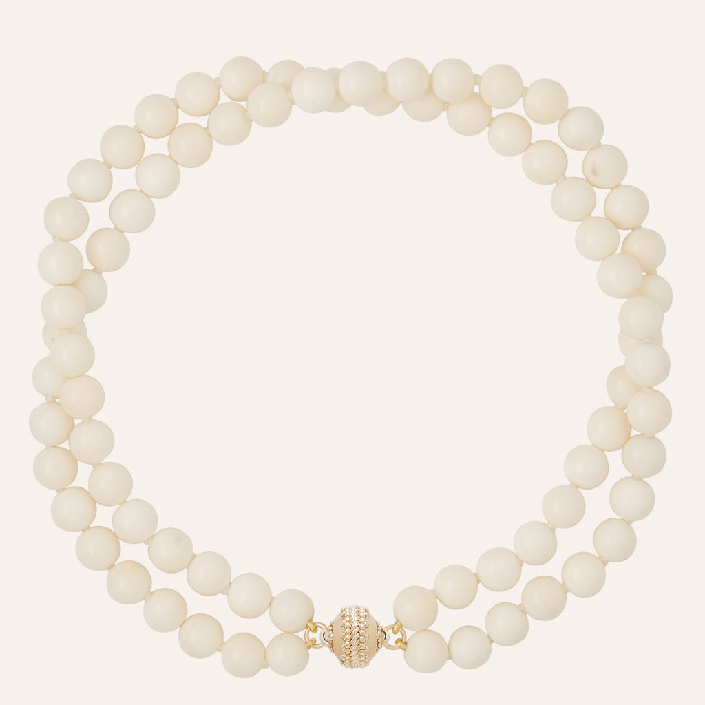 Victoire Conch 10mm Double Strand Necklace