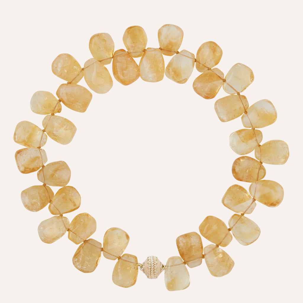 Helen Top Drilled Citrine Tumbled Necklace