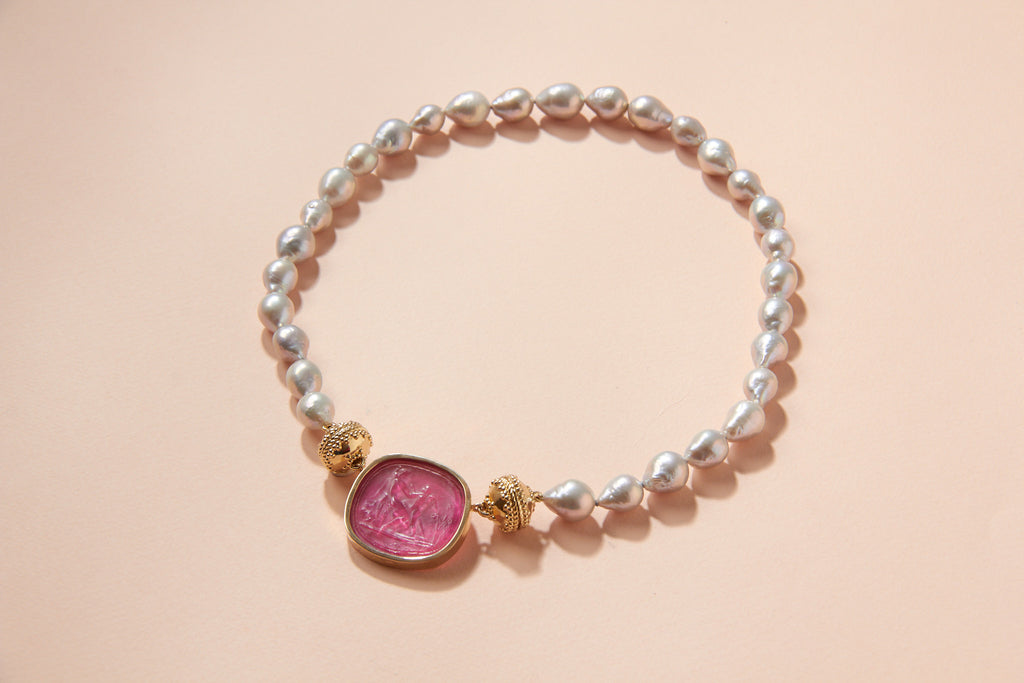 Grey Baroque Pearl Necklace