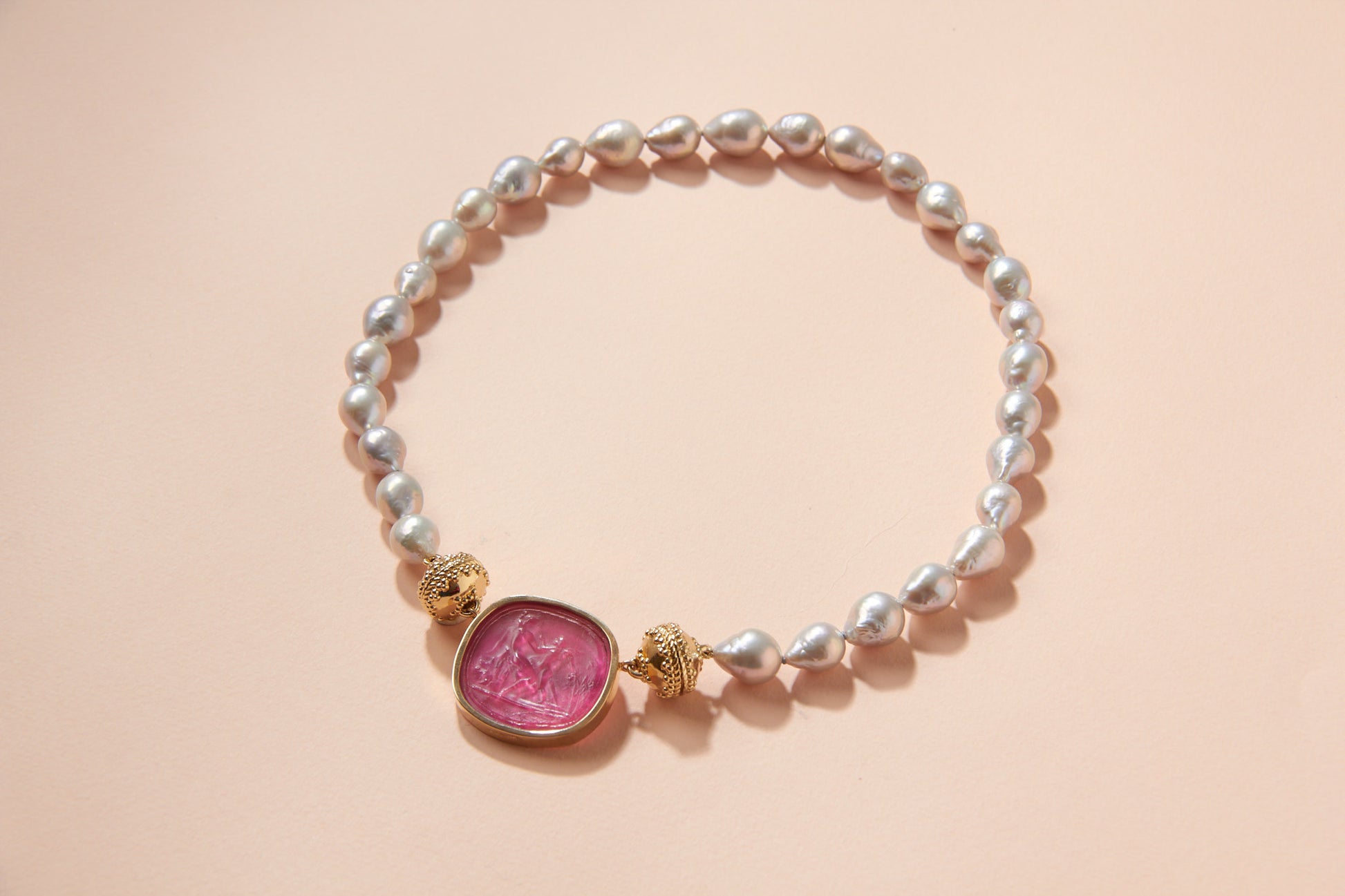 Grey Baroque Pearl Necklace