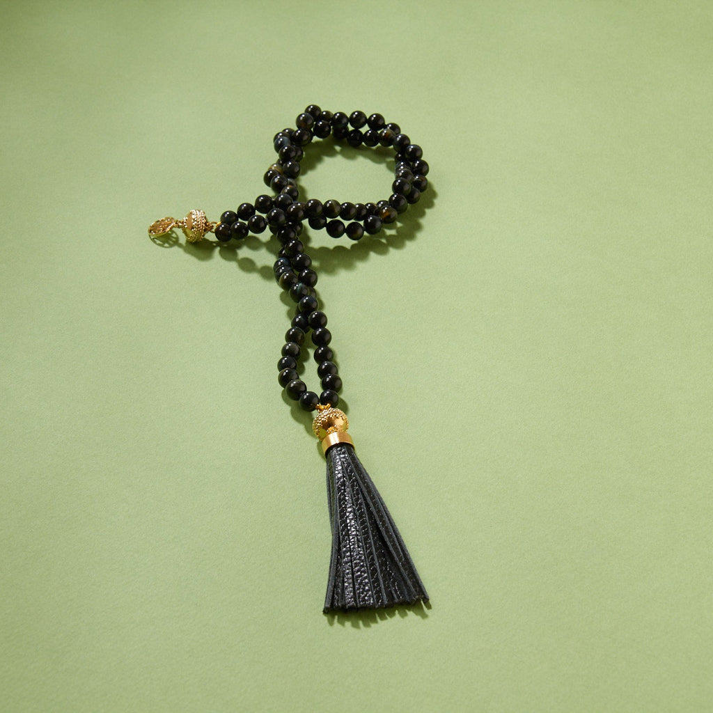 Victoire 8mm Midnight Blue Tiger's Eye Double-Strand Necklace