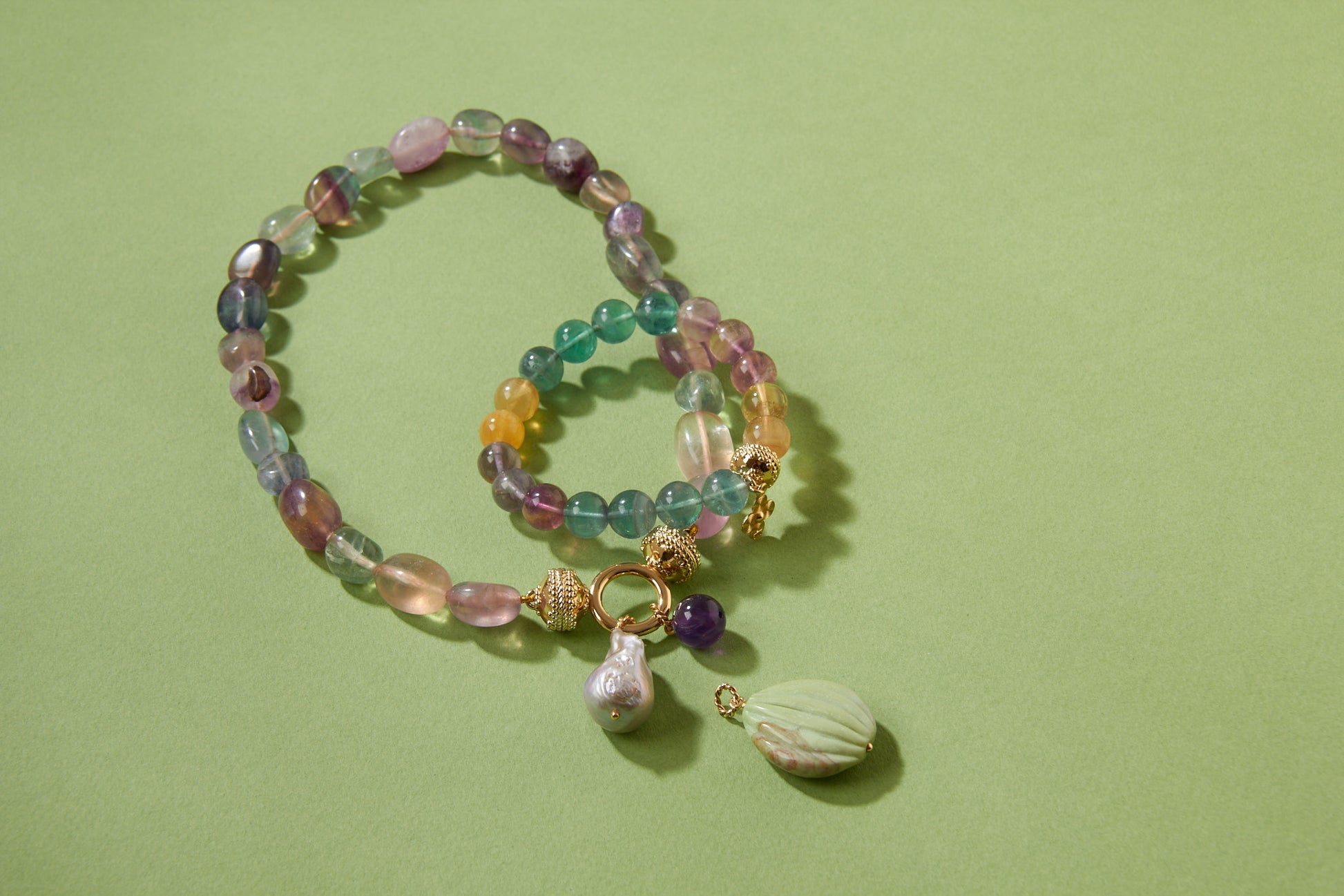 Victoire 11mm Multicolor Fluorite Stretch Bracelet