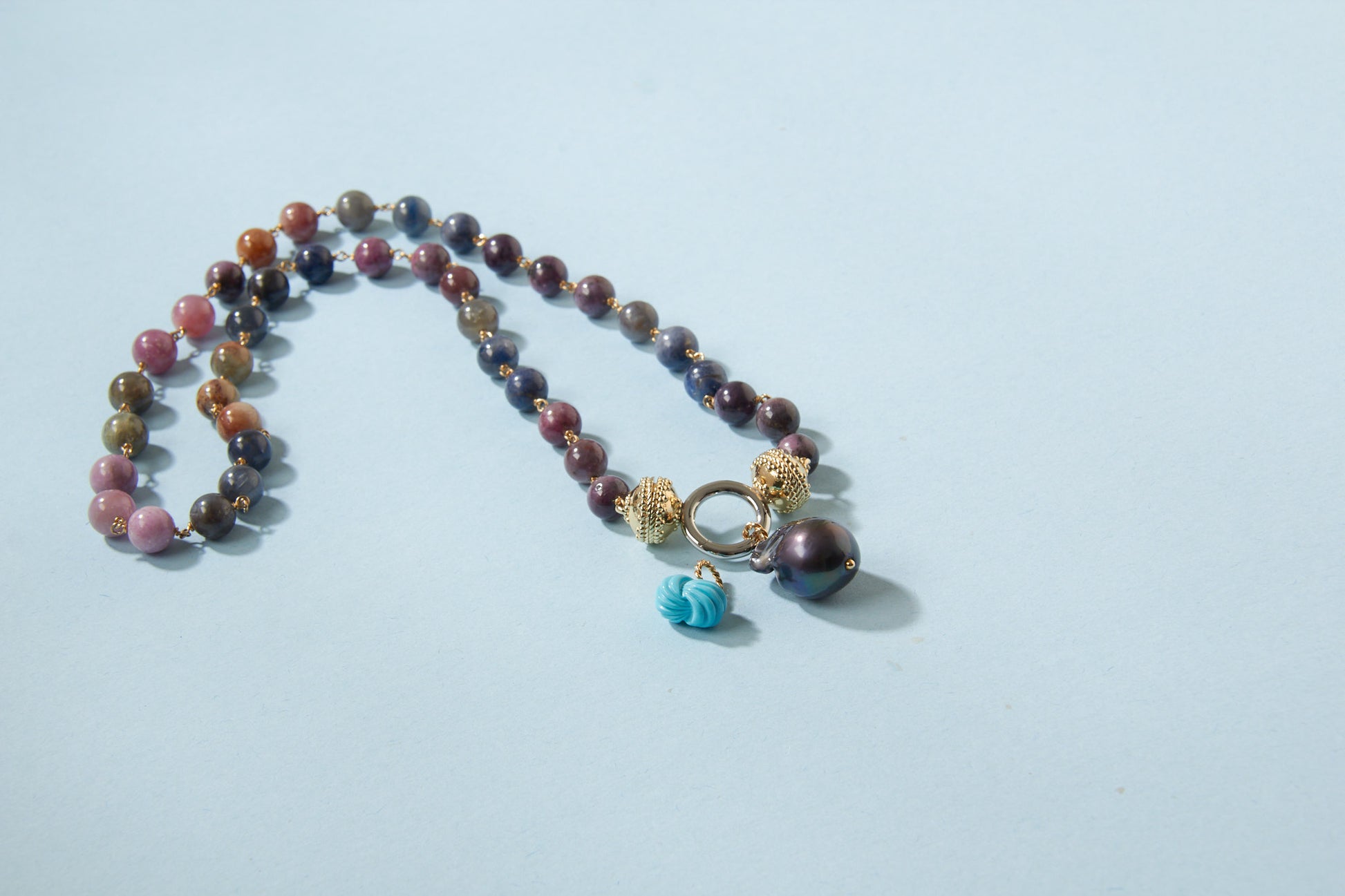14K Black Baroque Pearl Charm