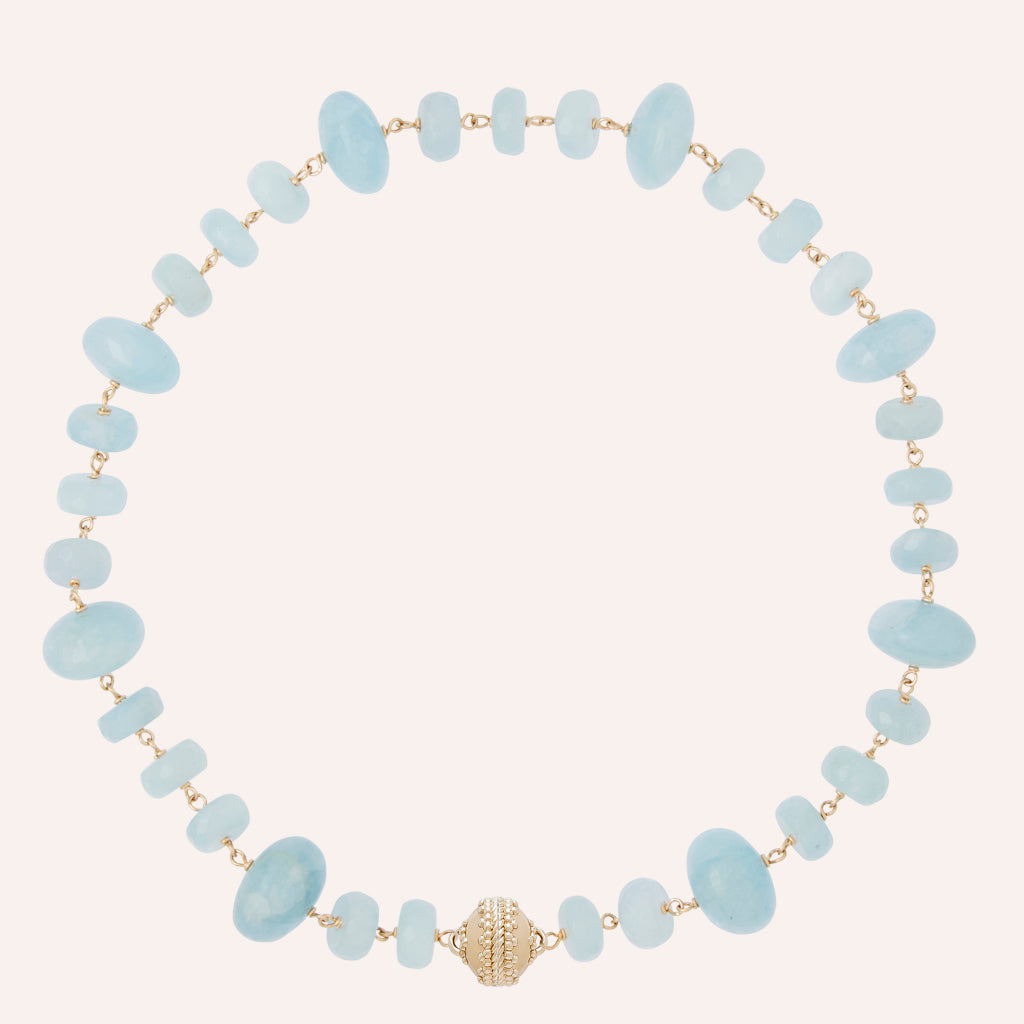 Caspian Aquamarine Rondelle Necklace