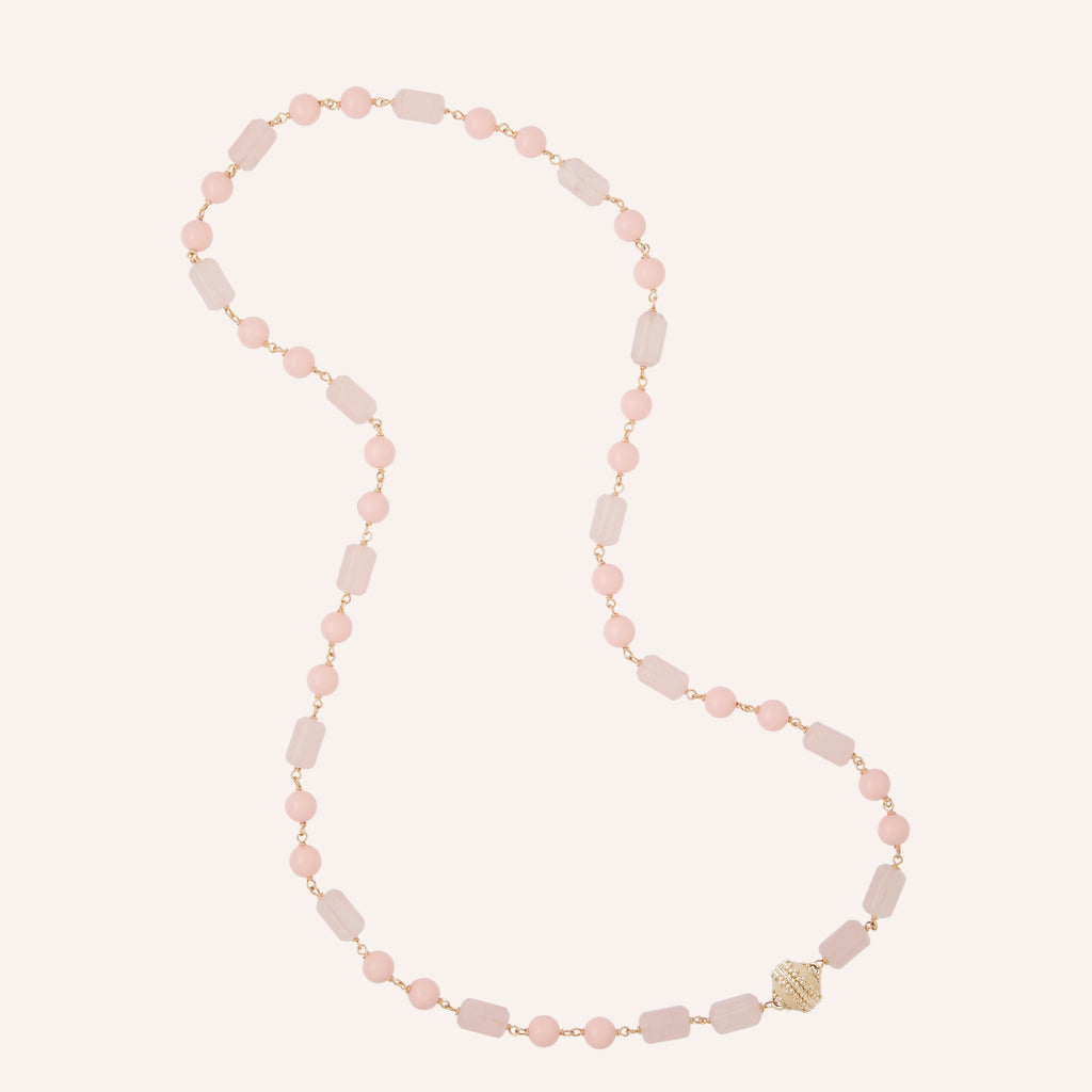 Caspian Victoire Rose Quartz & Pink Coral Necklace