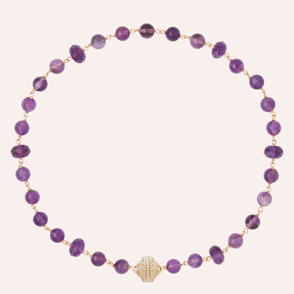 Caspian Amethyst Mixed Bead Necklace