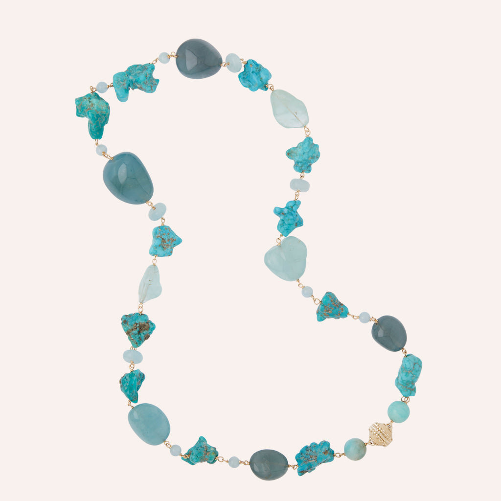 Caspian Aquamarine & Turquoise Necklace