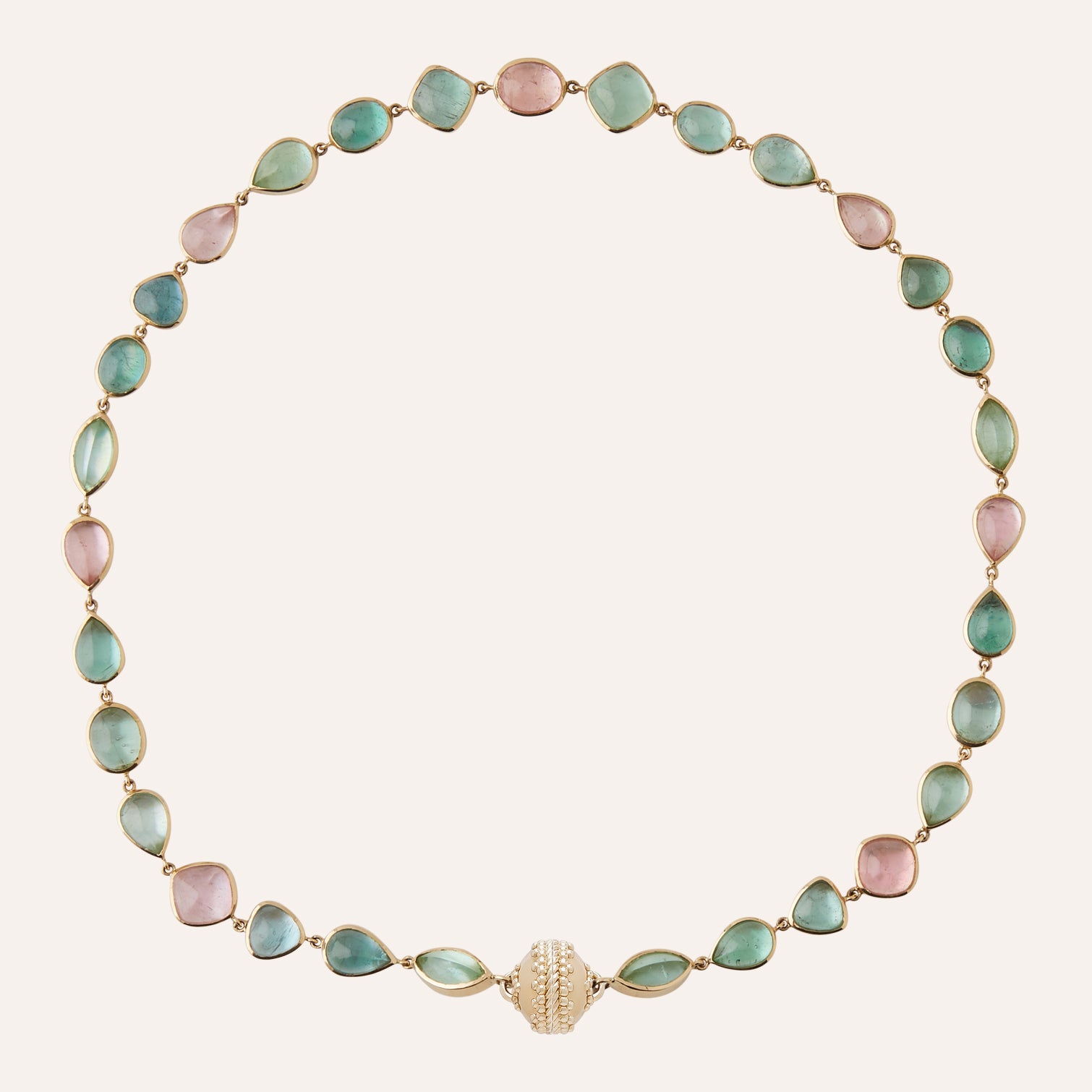 18K Candy Tourmaline Cabochon Necklace