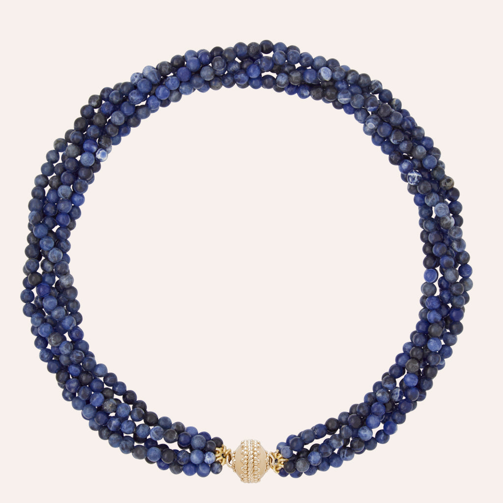 Victoire Blue Sodalite 4mm Multi-Strand Necklace
