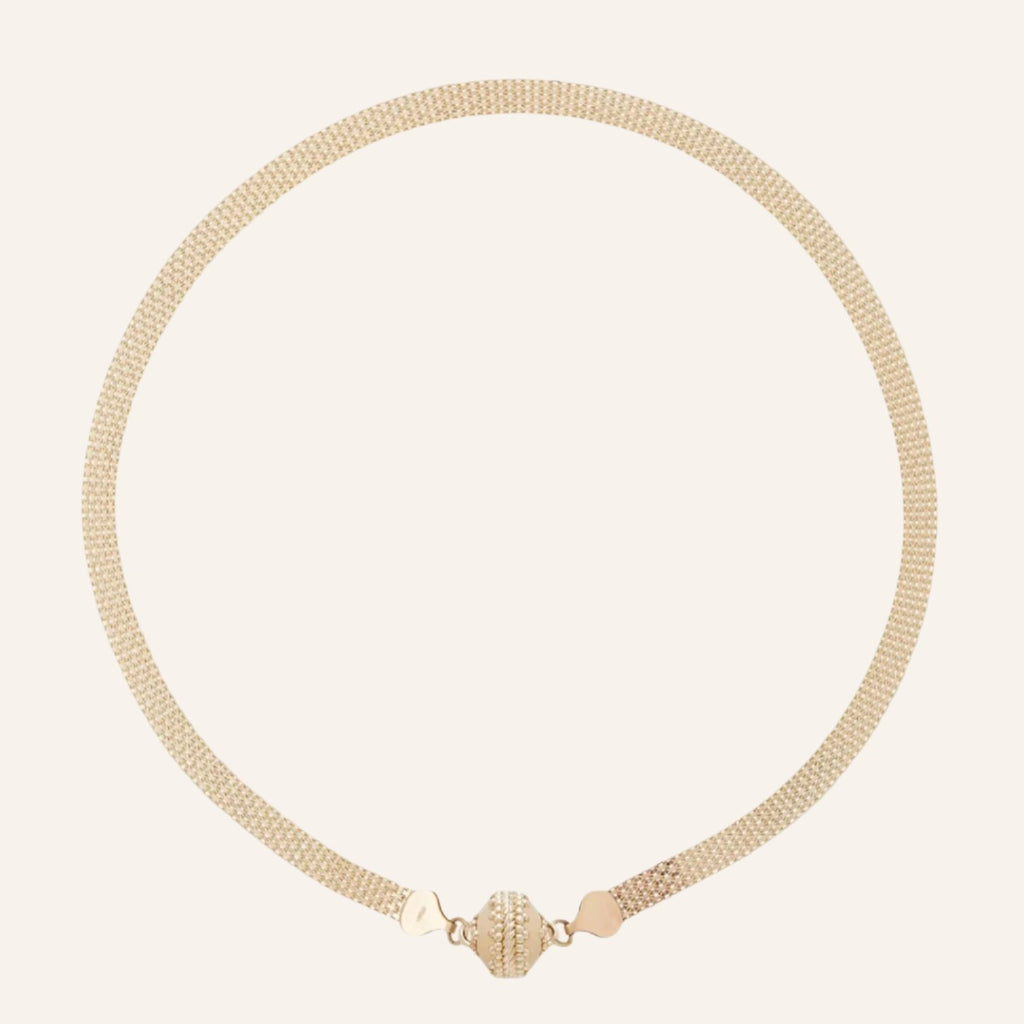 14K Gold Flat Weave Necklace