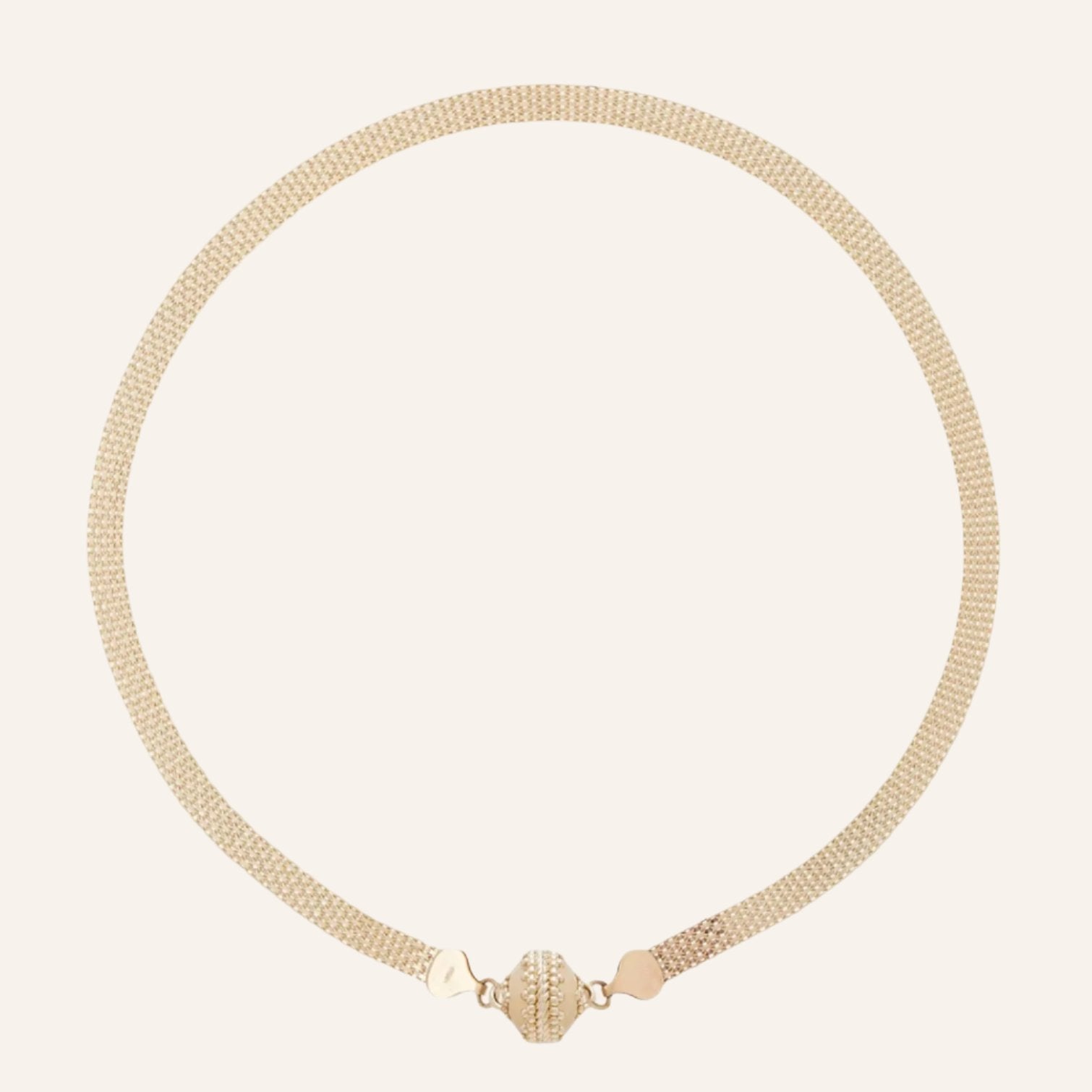 14K Gold Flat Weave Necklace